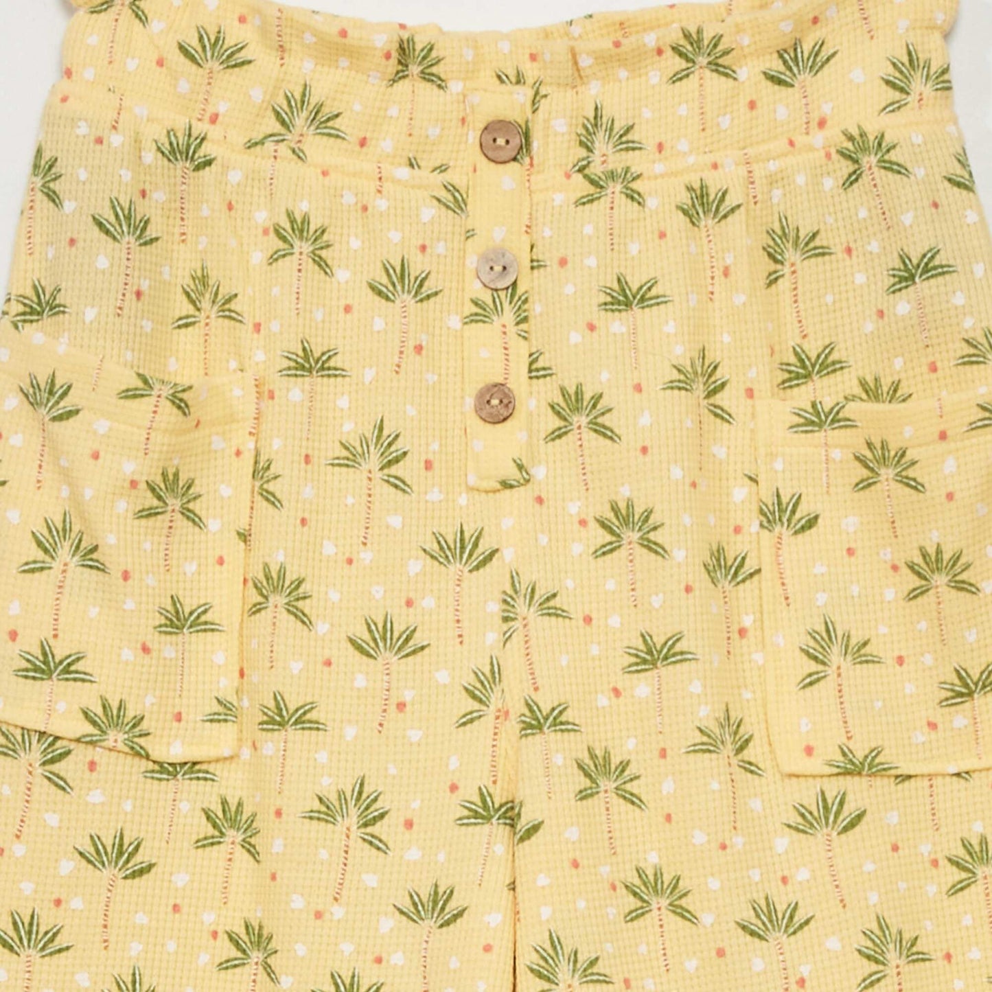Printed waffle-knit trousers YELLOW