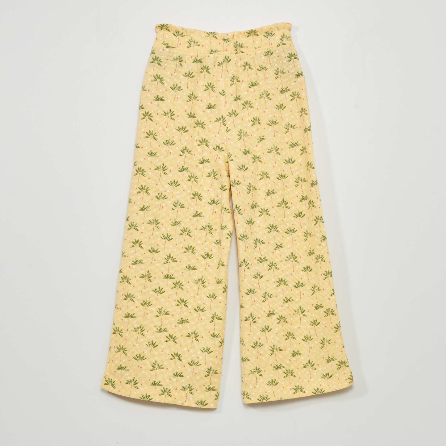 Printed waffle-knit trousers YELLOW