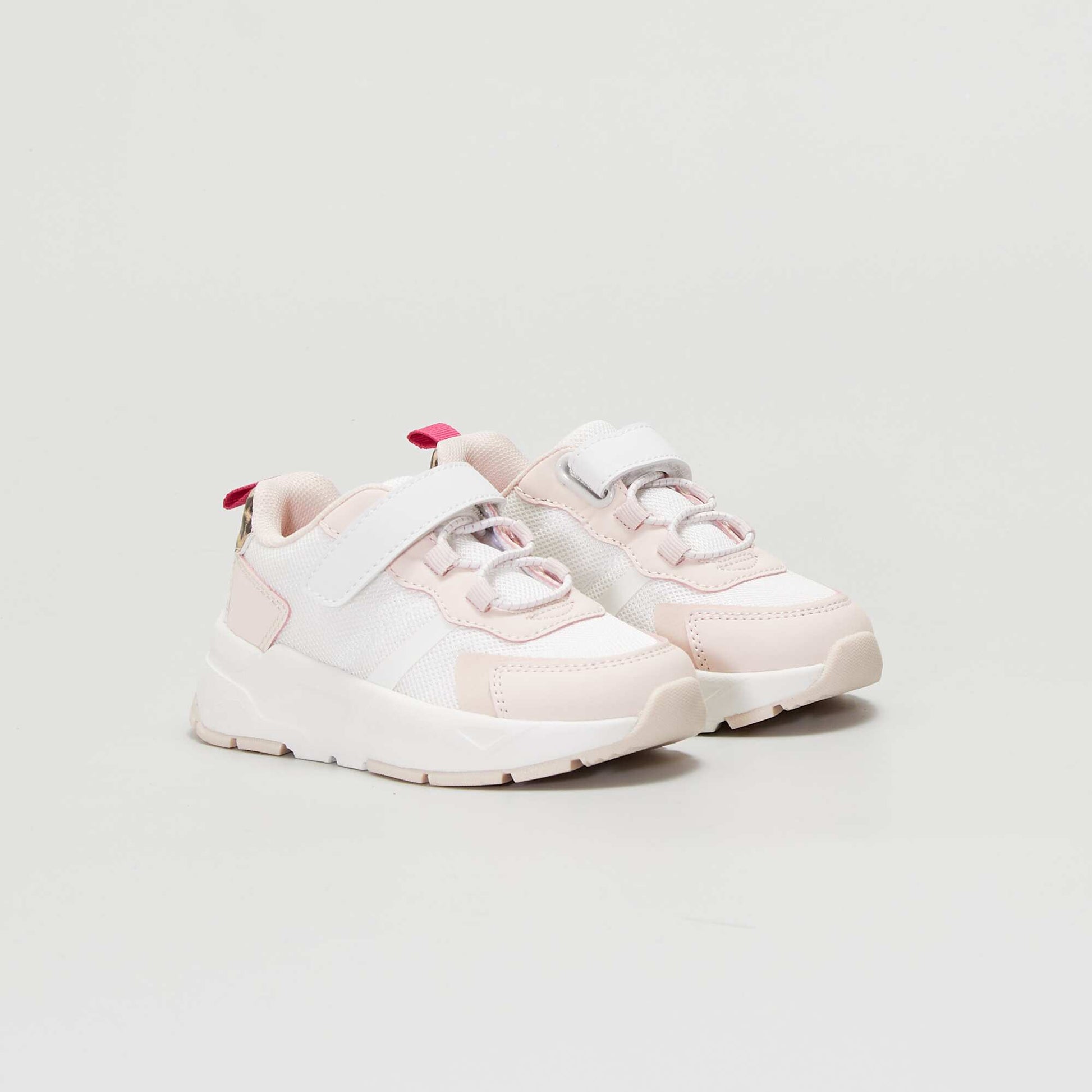 Dual-material Velcro trainers PINK