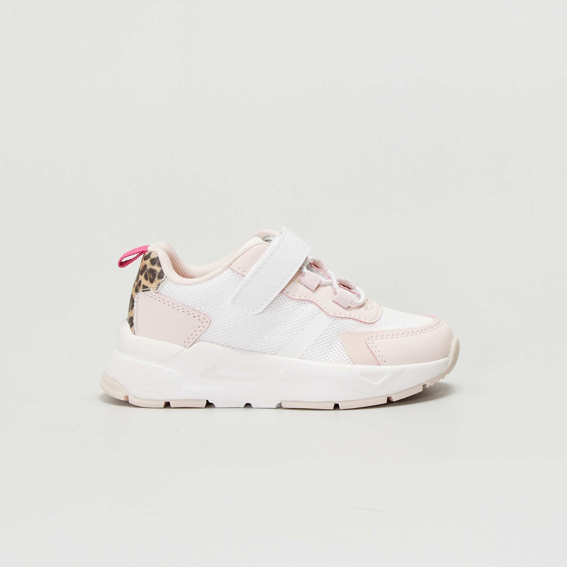 Dual-material Velcro trainers PINK