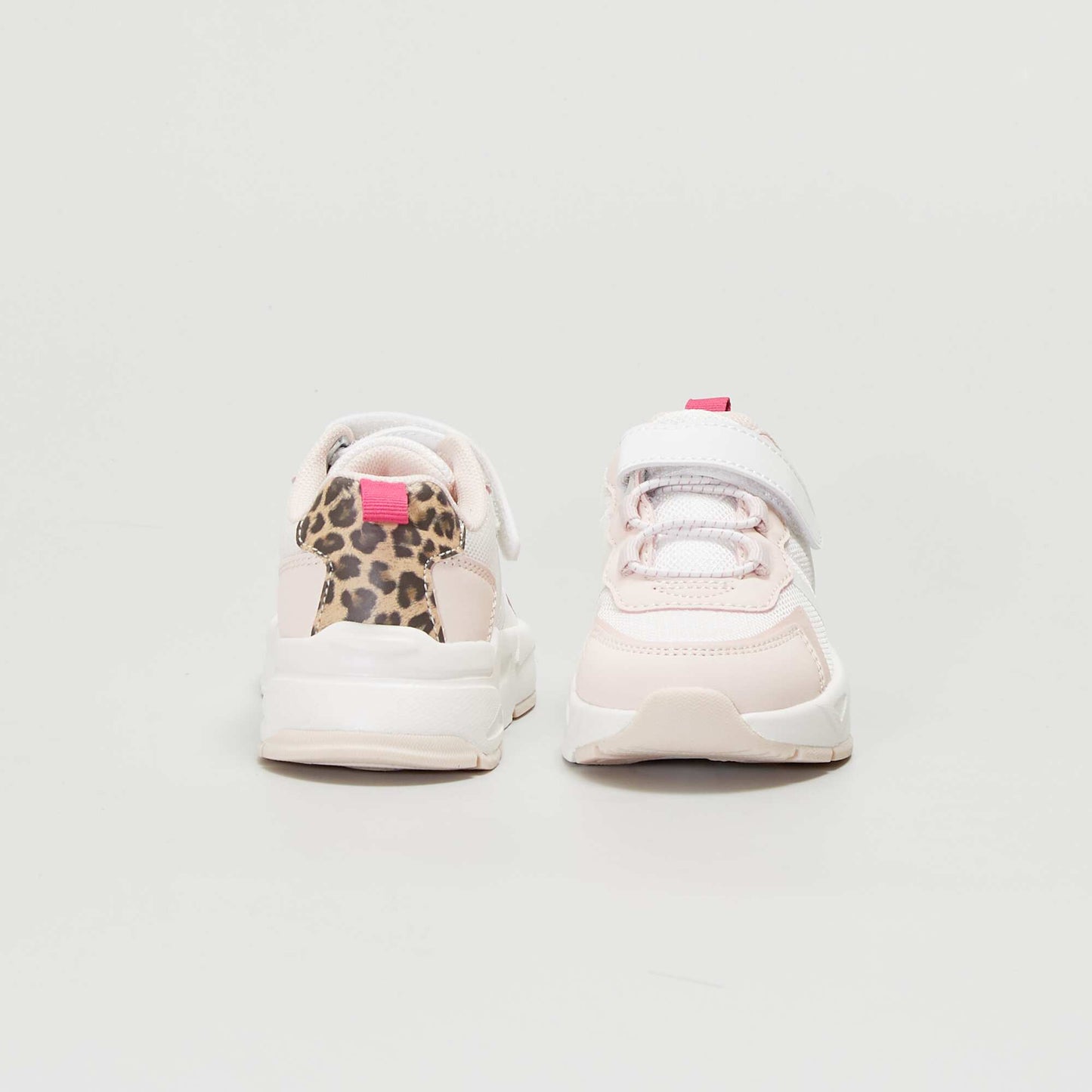 Dual-material Velcro trainers PINK