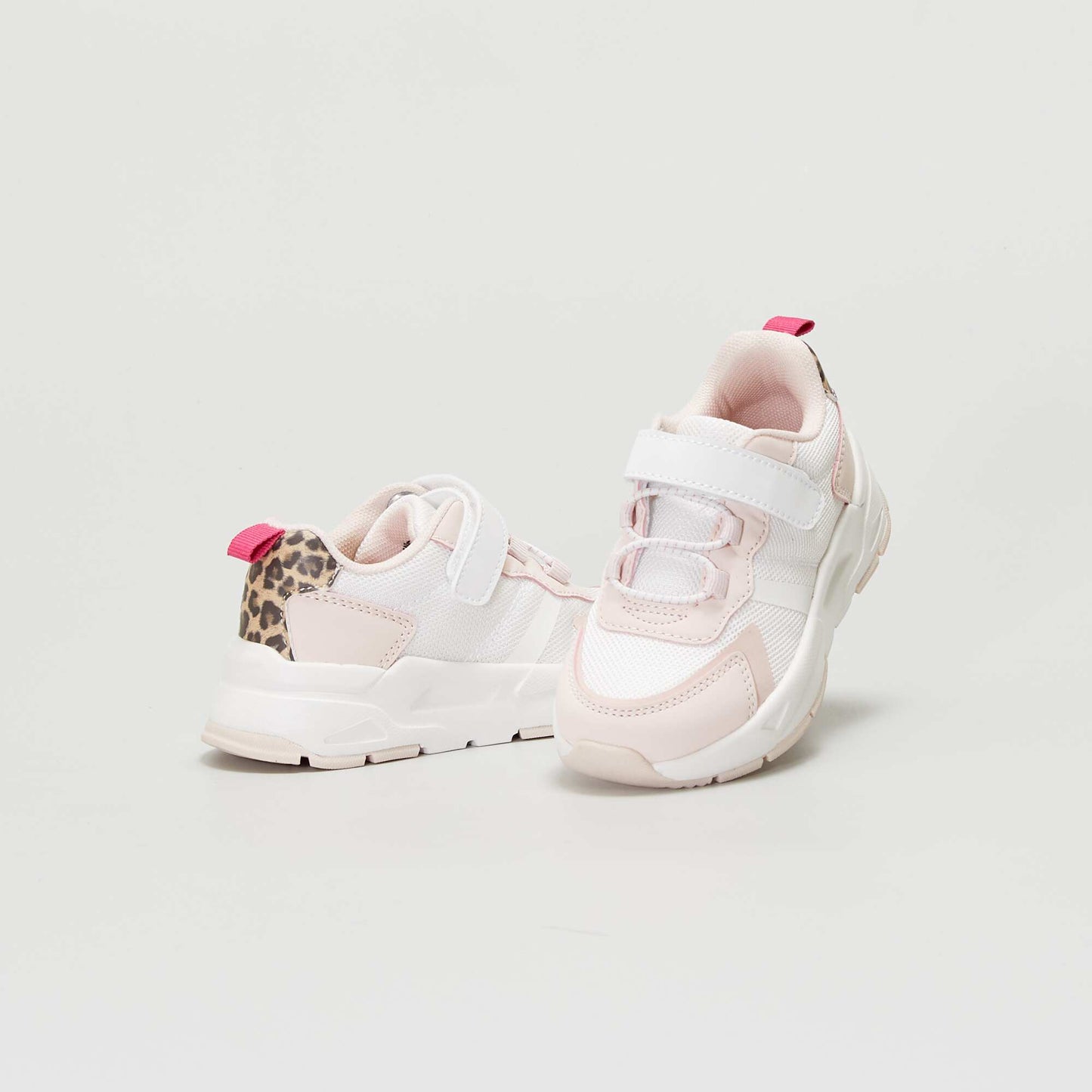 Dual-material Velcro trainers PINK