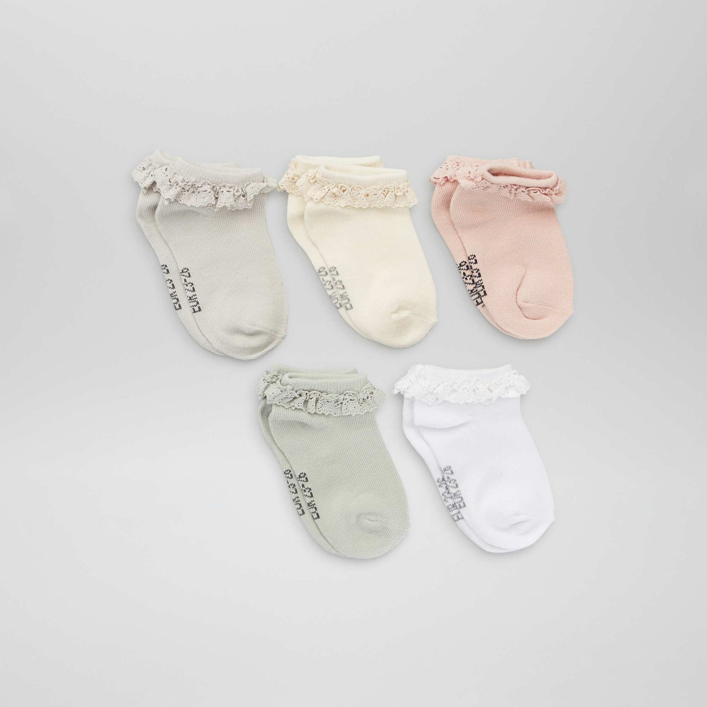 Pack of 5 pairs of ankle socks PINK