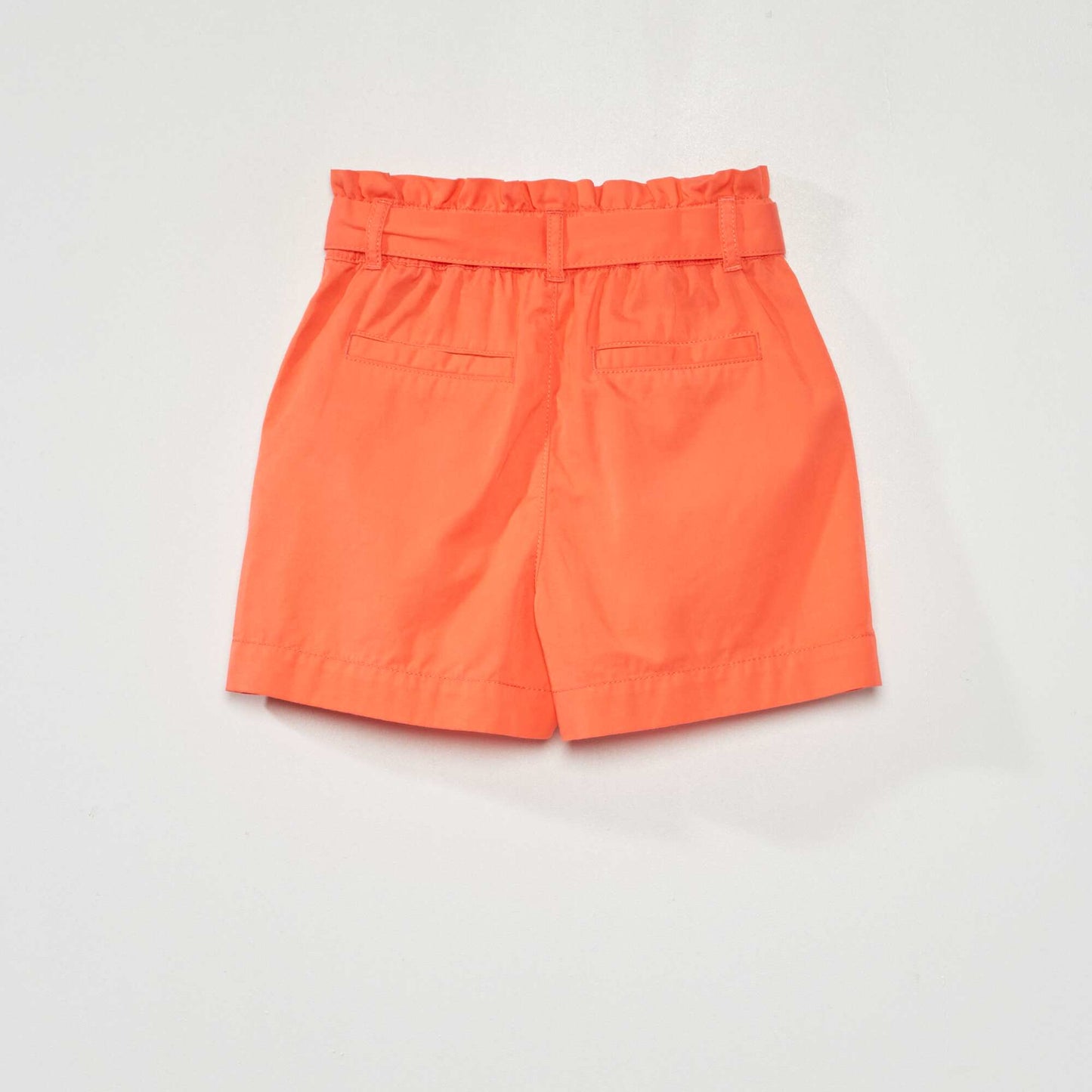 Tencel paperbag shorts with belt RED