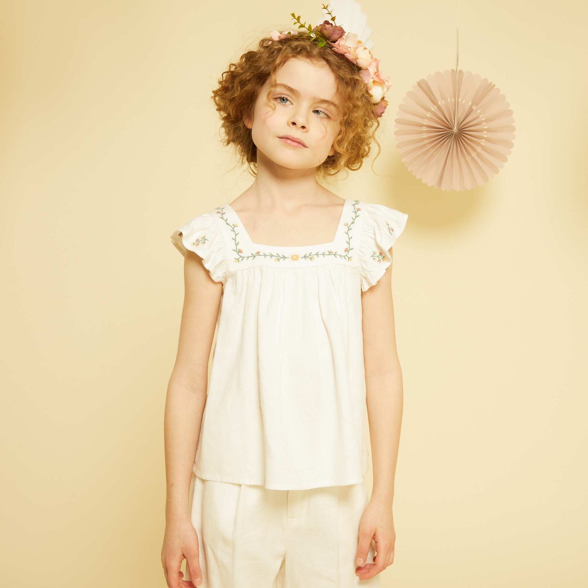 Embroidered blouse WHITE