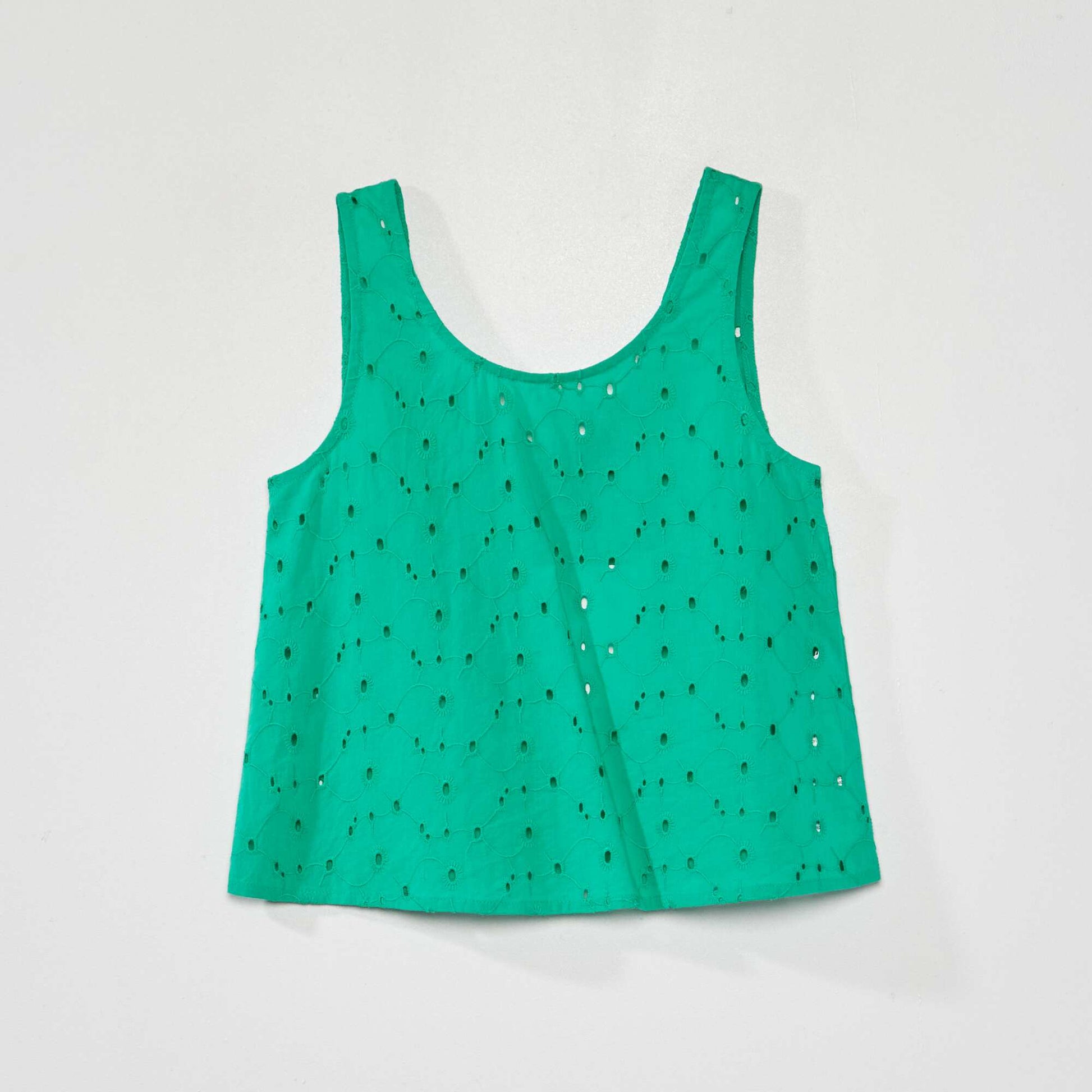 Broderie anglaise top GREEN