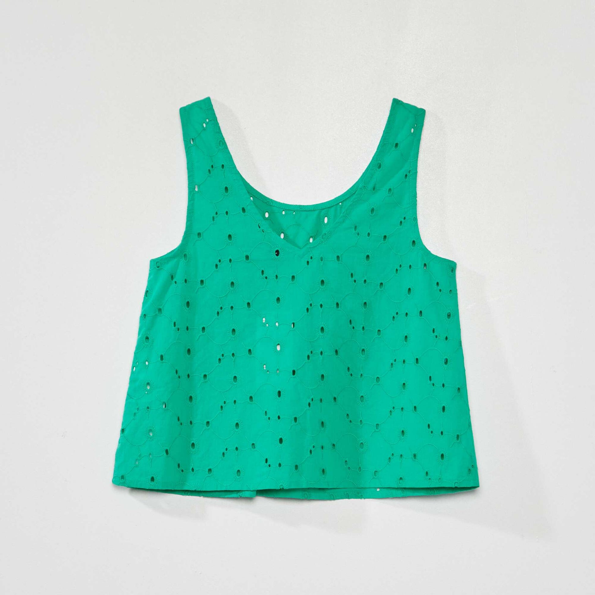 Broderie anglaise top GREEN
