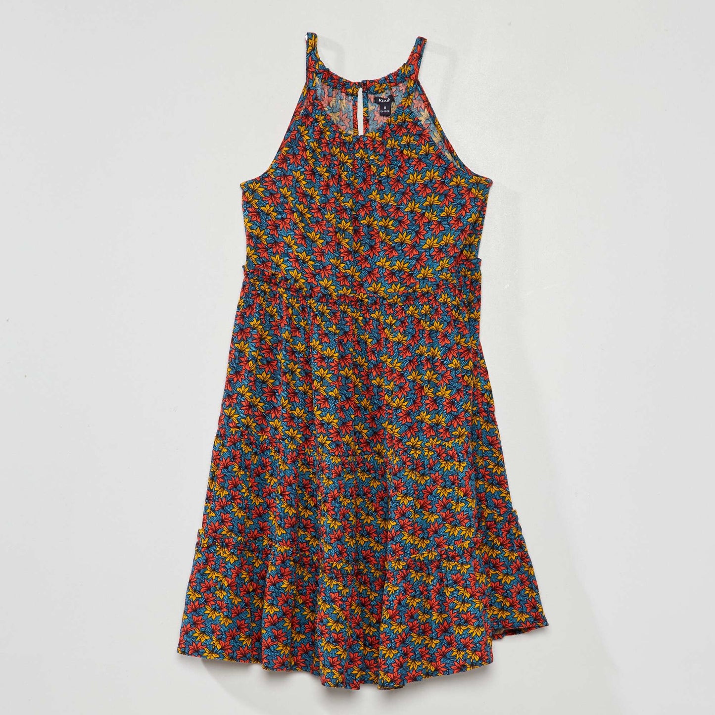 Tiered wax print dress ORANGE