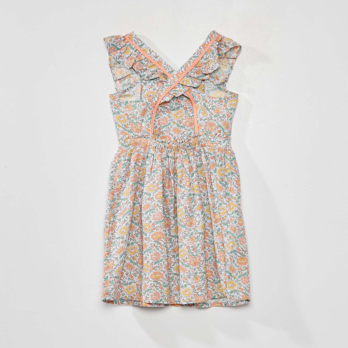 Printed pinafore dress BLUE