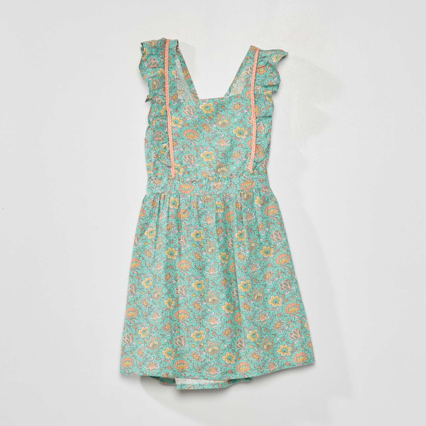 Printed pinafore dress GREEN