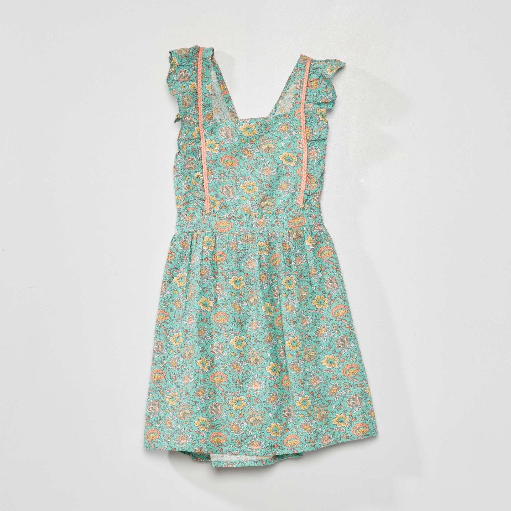 Printed pinafore dress GREEN
