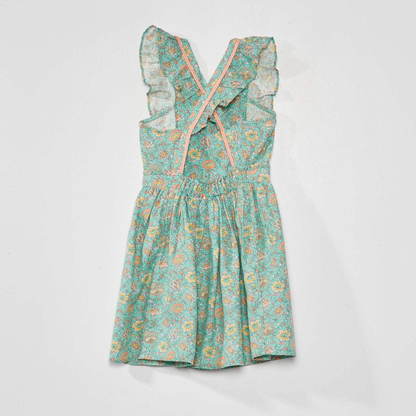Printed pinafore dress GREEN