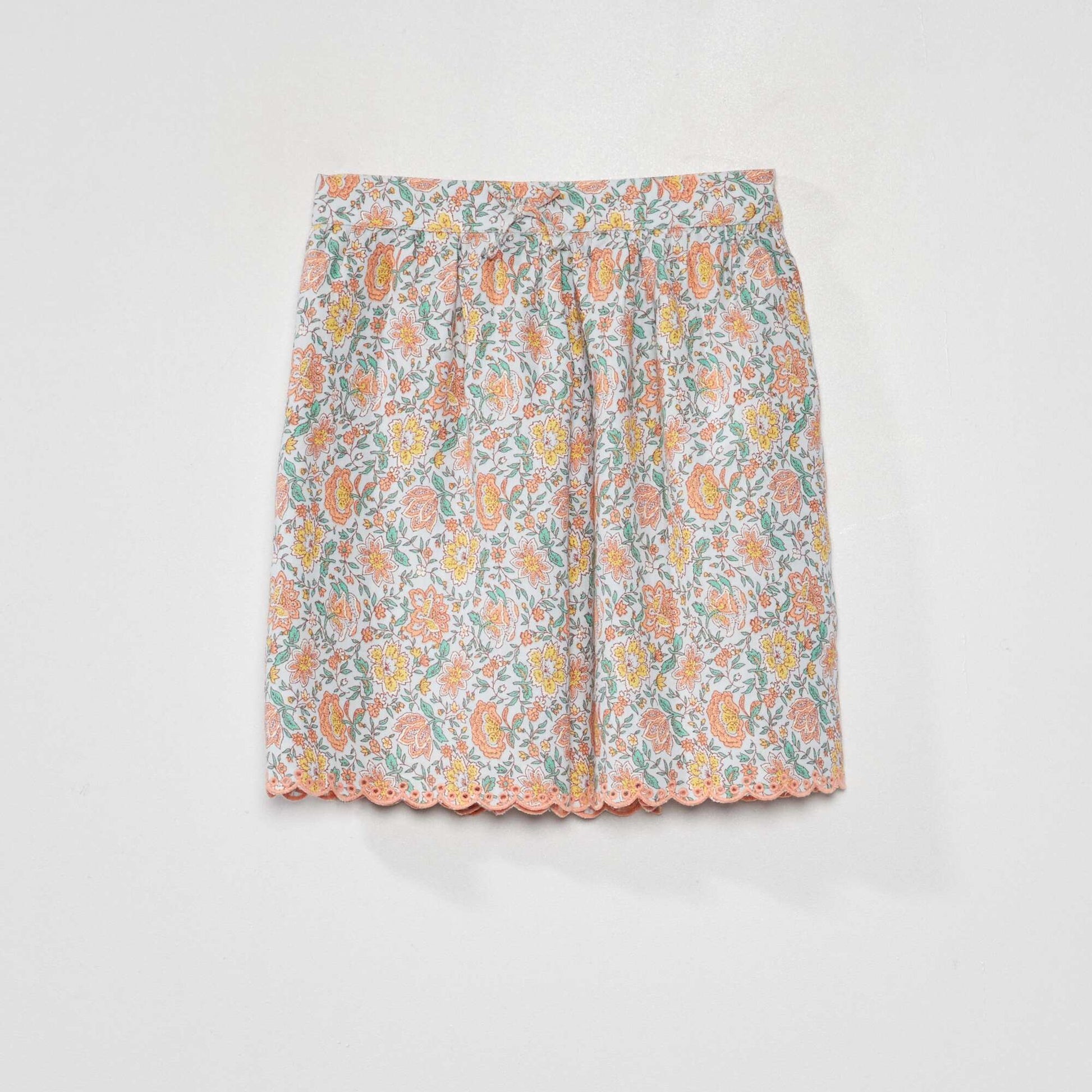 Short printed skirt BLUE