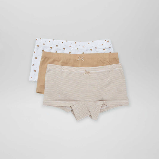 Pack of 3 pairs of boy shorts BROWN