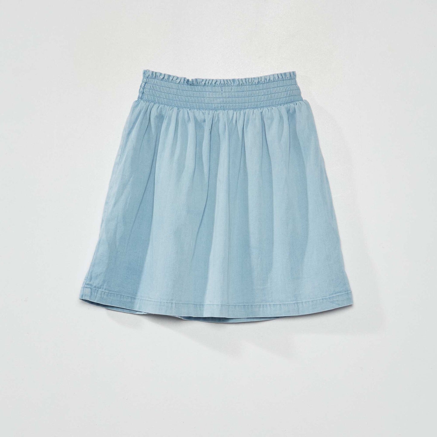 Light and flowing skirt with elasticated waistband BLUE