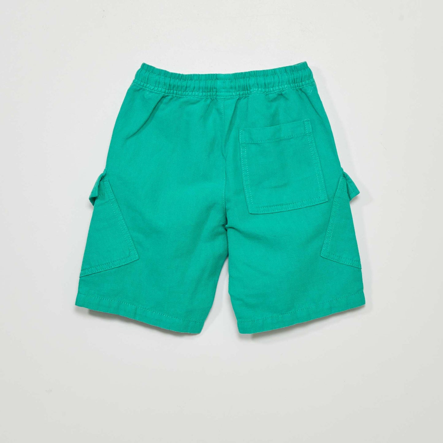 Cotton and linen cargo Bermuda shorts GREEN