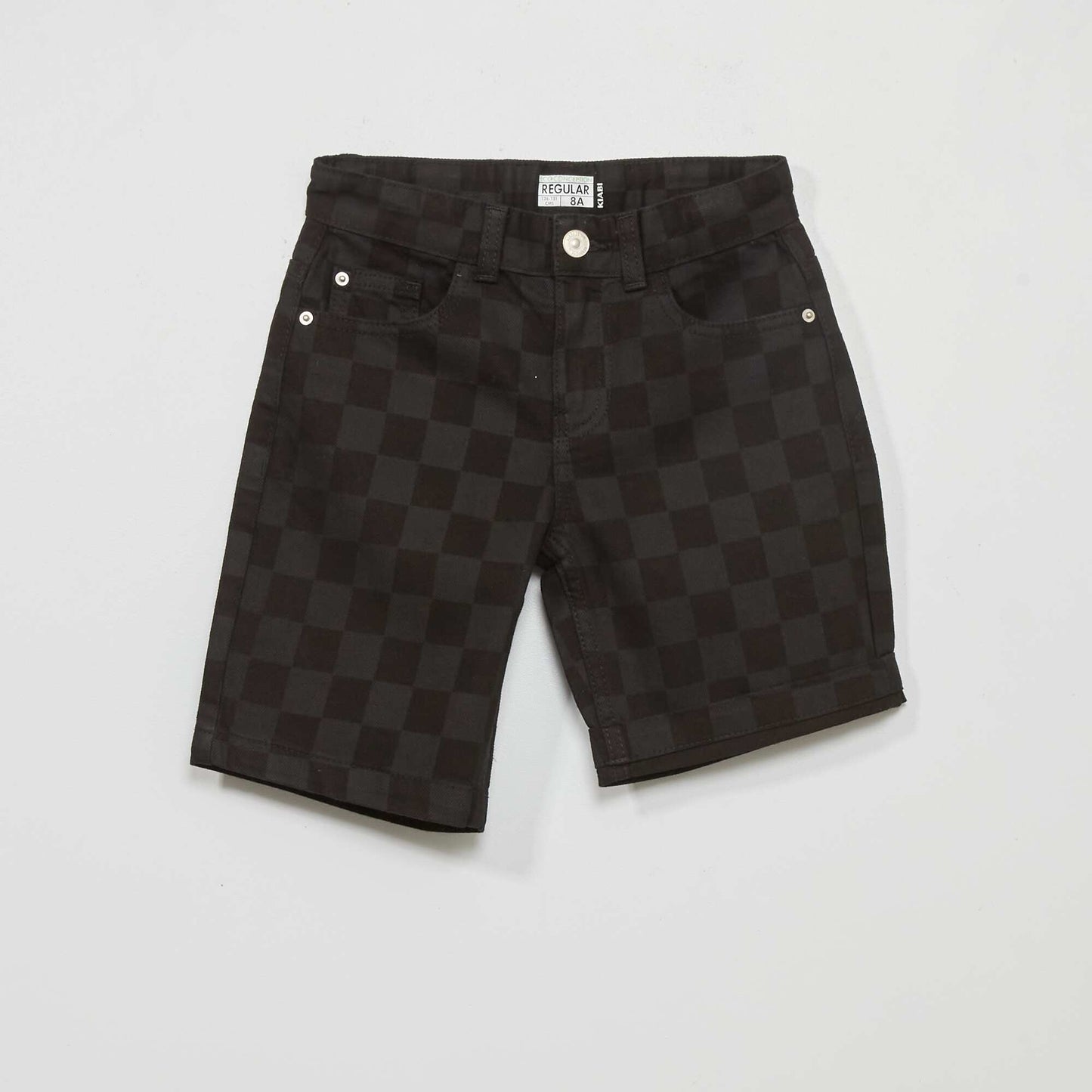 Patterned denim Bermuda shorts GREY