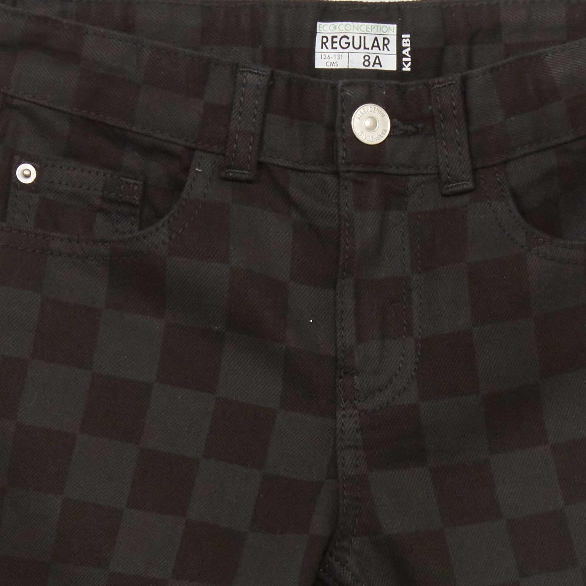 Patterned denim Bermuda shorts GREY