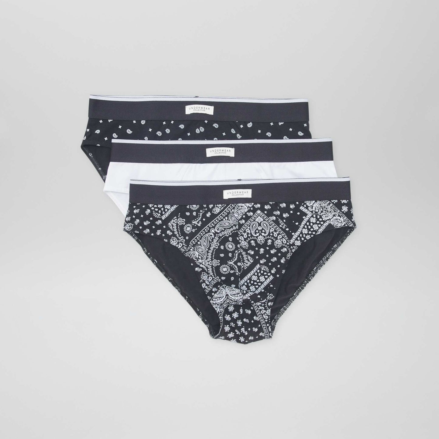 Pack of 3 printed briefs BLACK