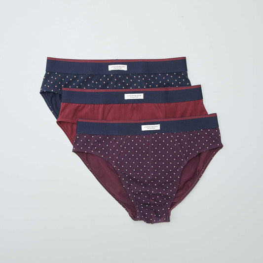 Pack of 3 printed briefs RED