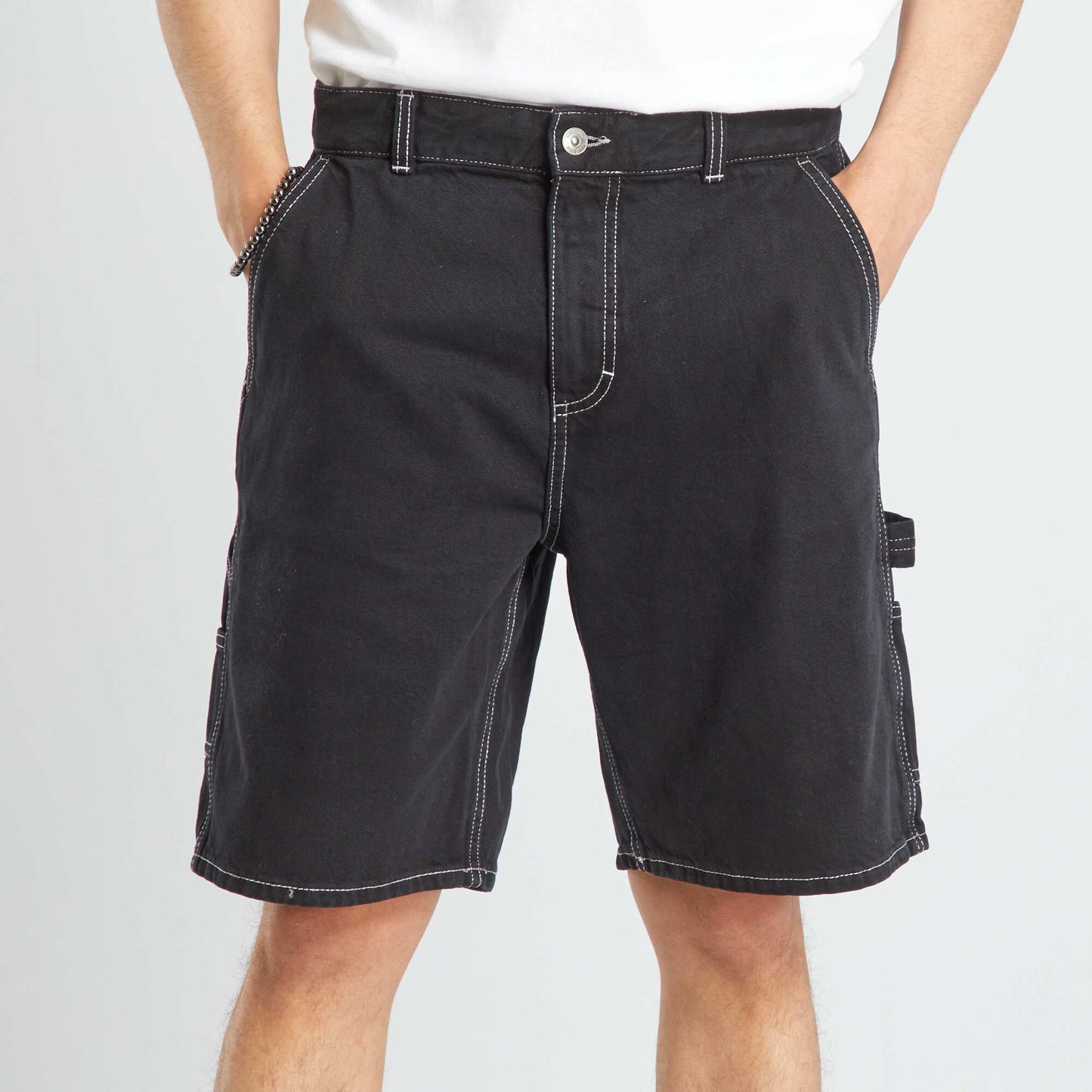 Denim Bermuda shorts BLACK