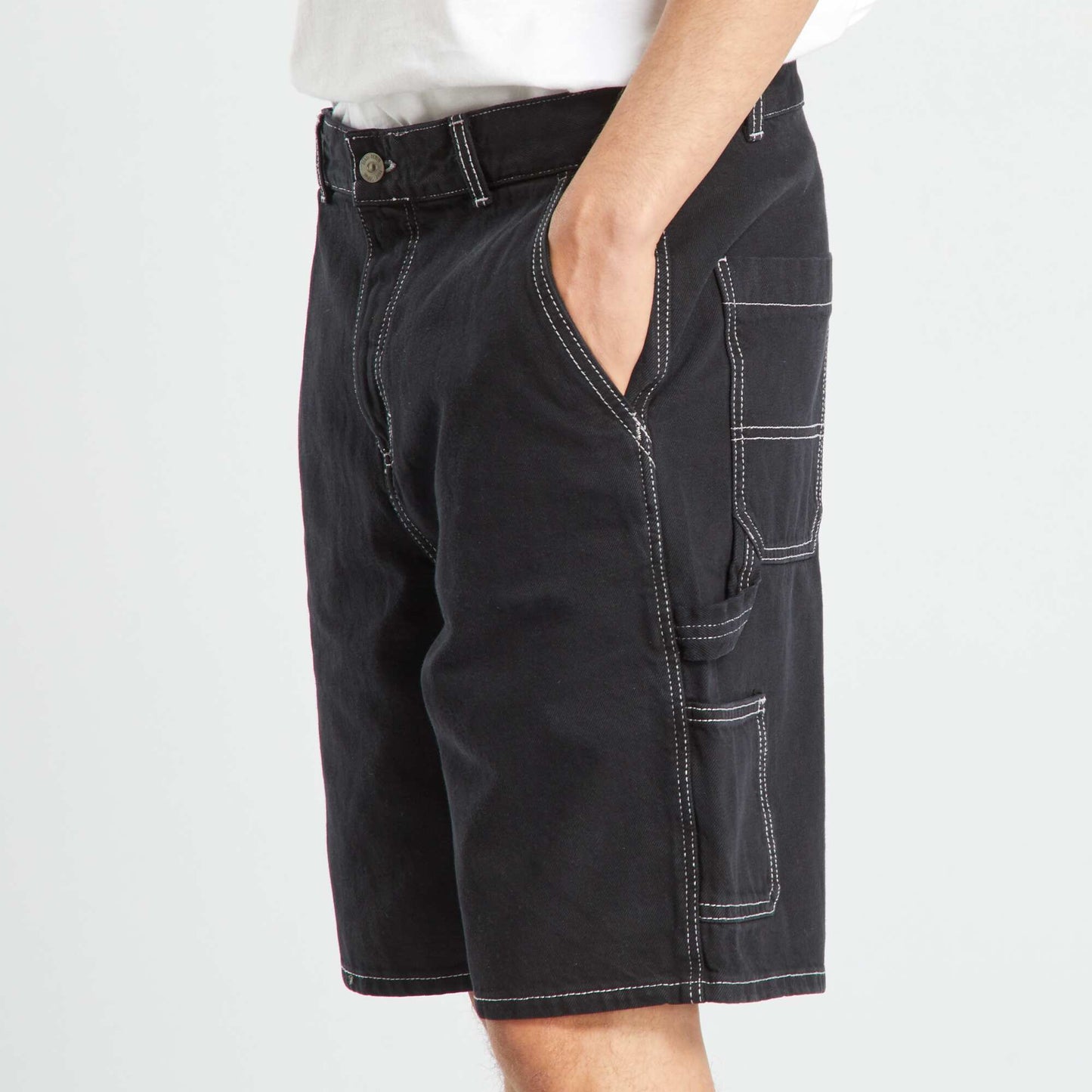 Denim Bermuda shorts BLACK