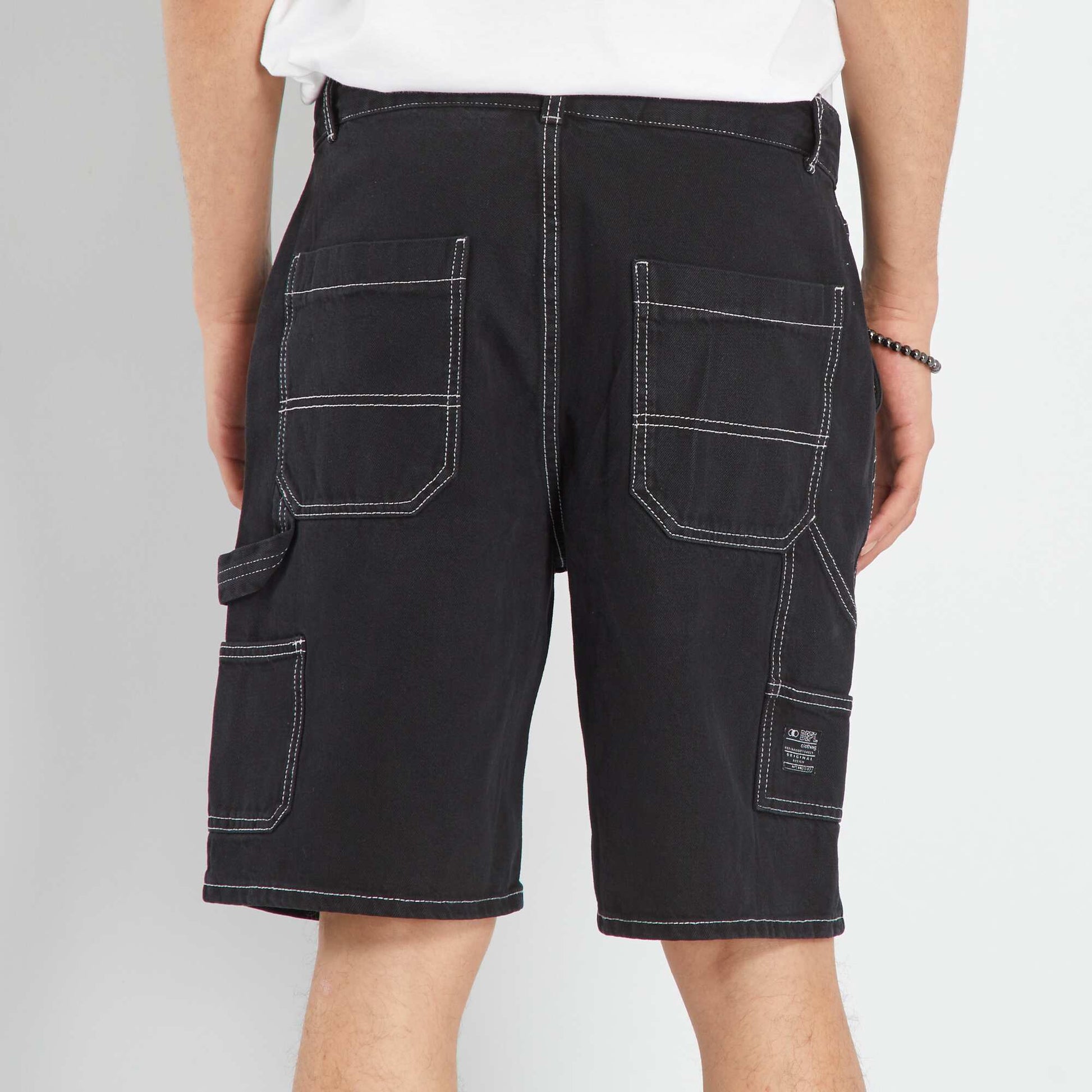 Denim Bermuda shorts BLACK