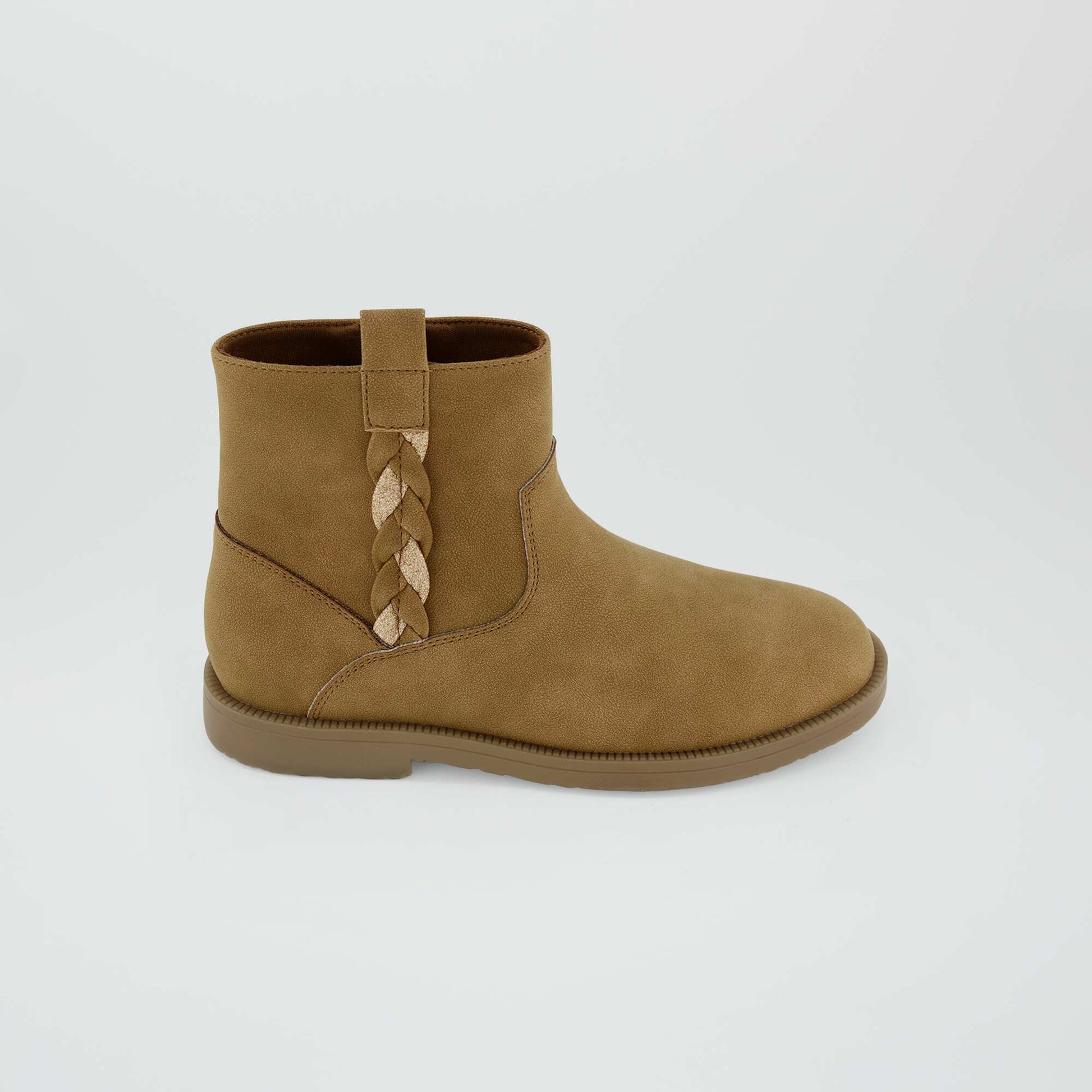 Suedette ankle boots BROWN