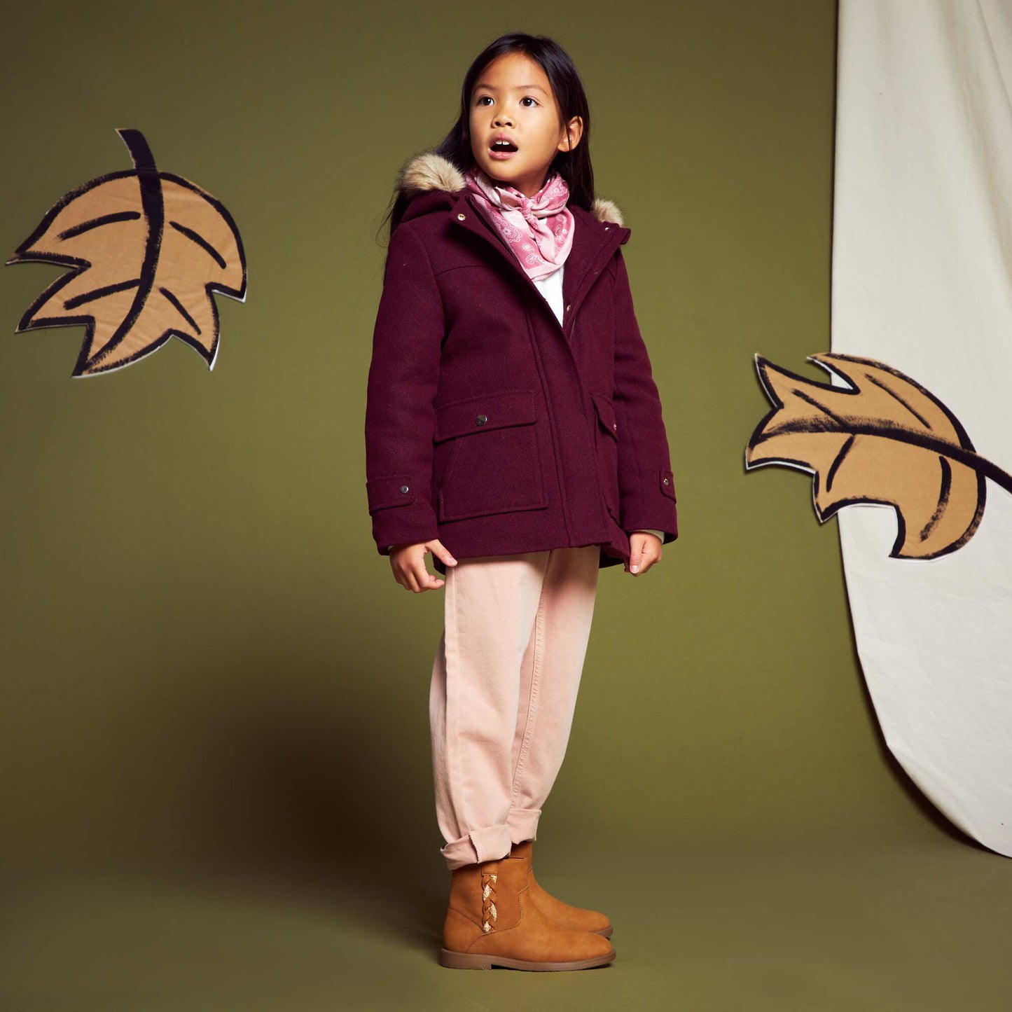 Suedette ankle boots BROWN