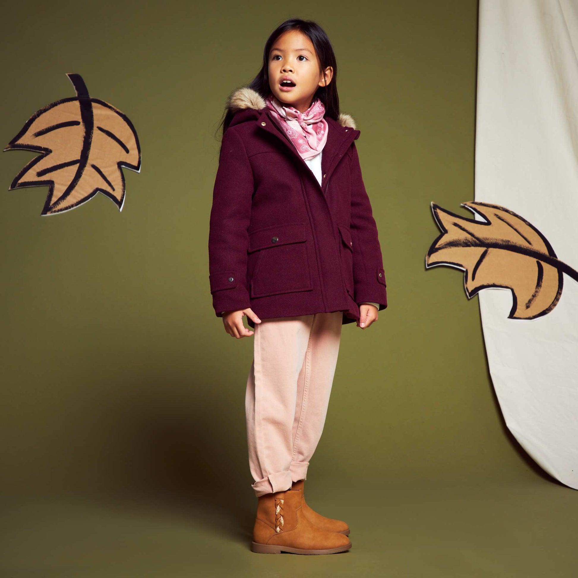 Suedette ankle boots BROWN