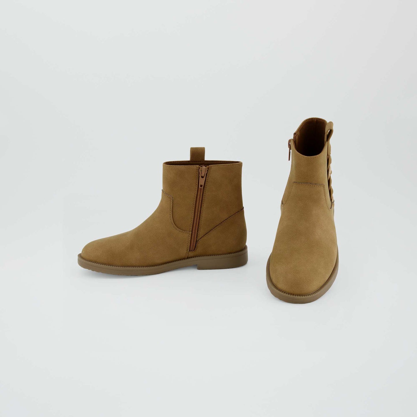 Suedette ankle boots BROWN