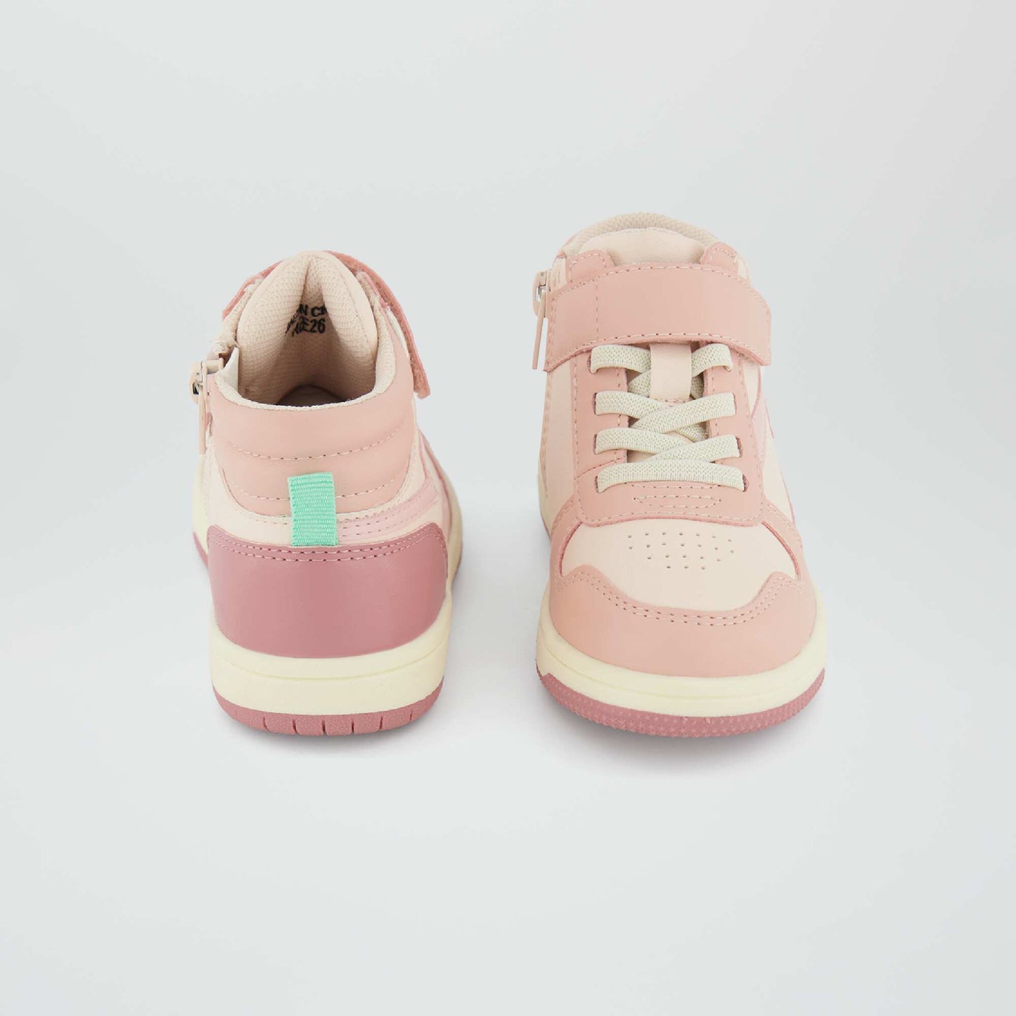 Three-tone high-top trainers PINK