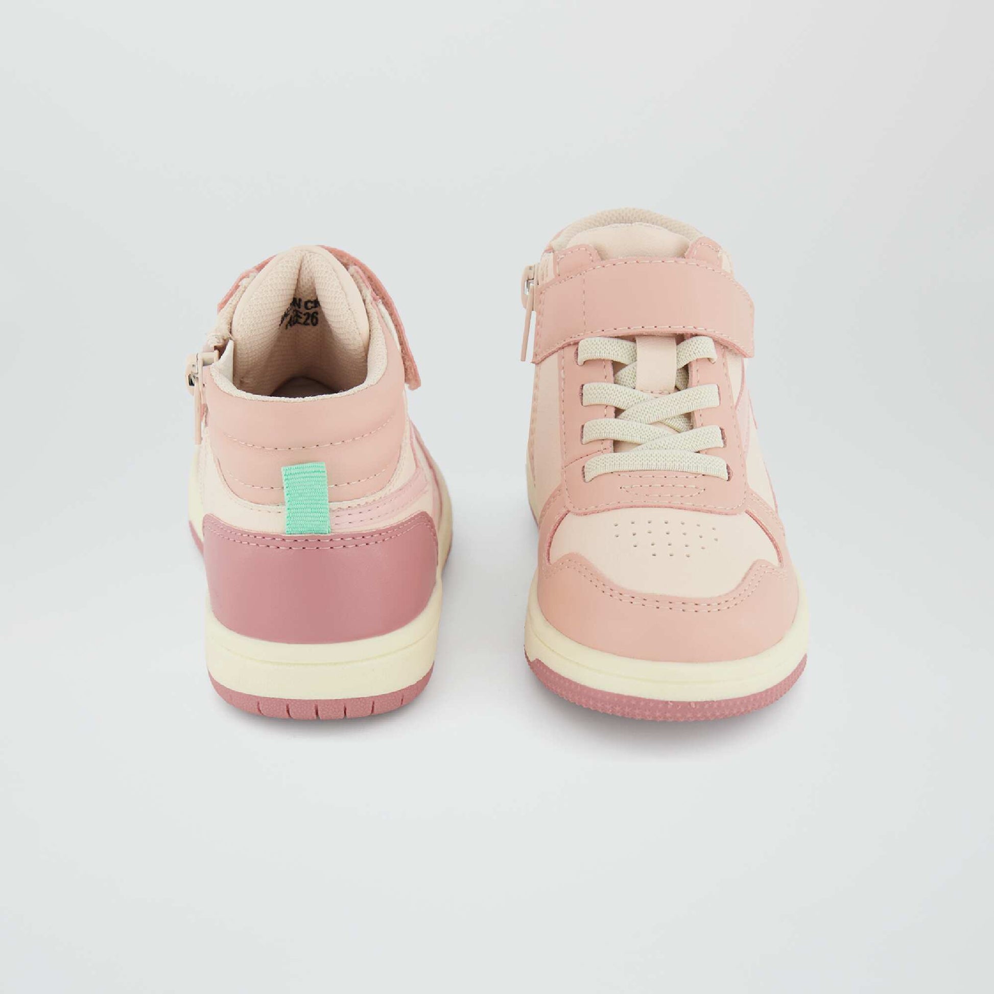 Three-tone high-top trainers PINK
