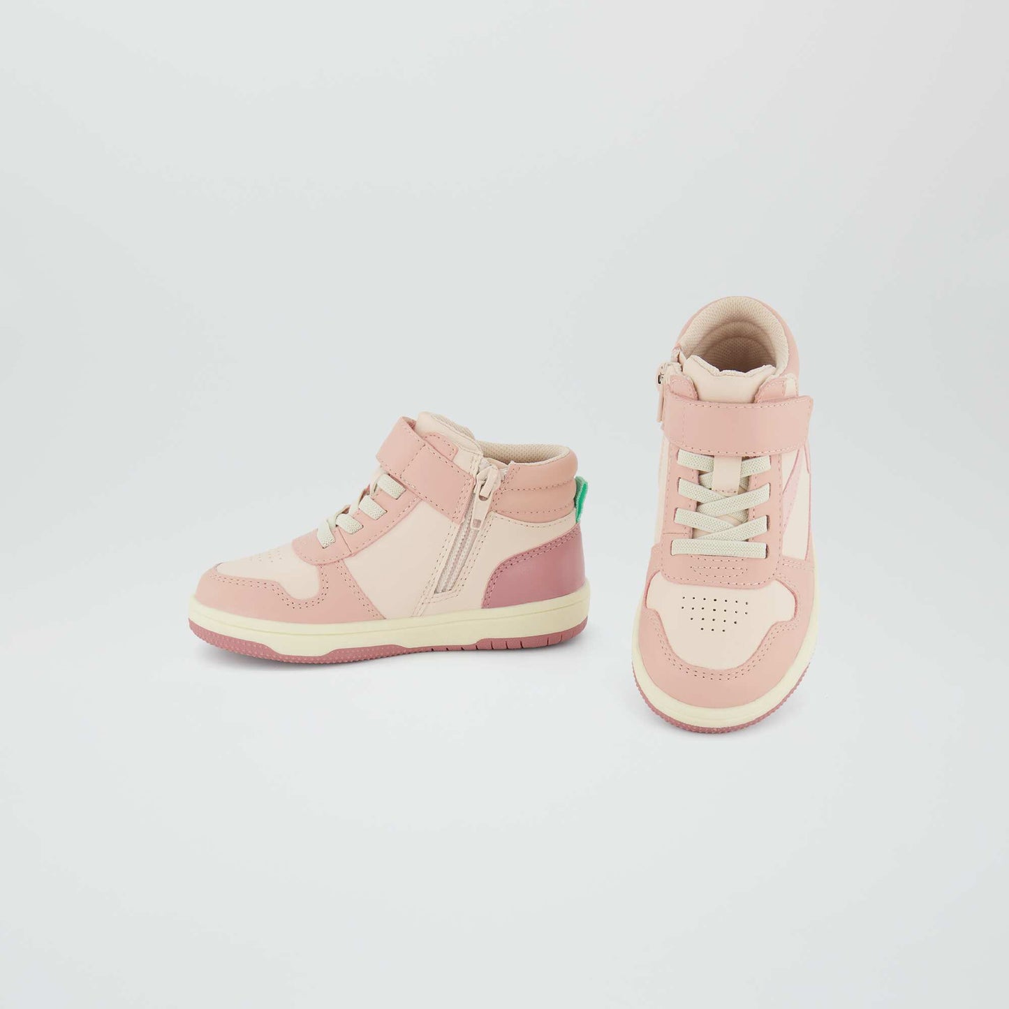 Three-tone high-top trainers PINK