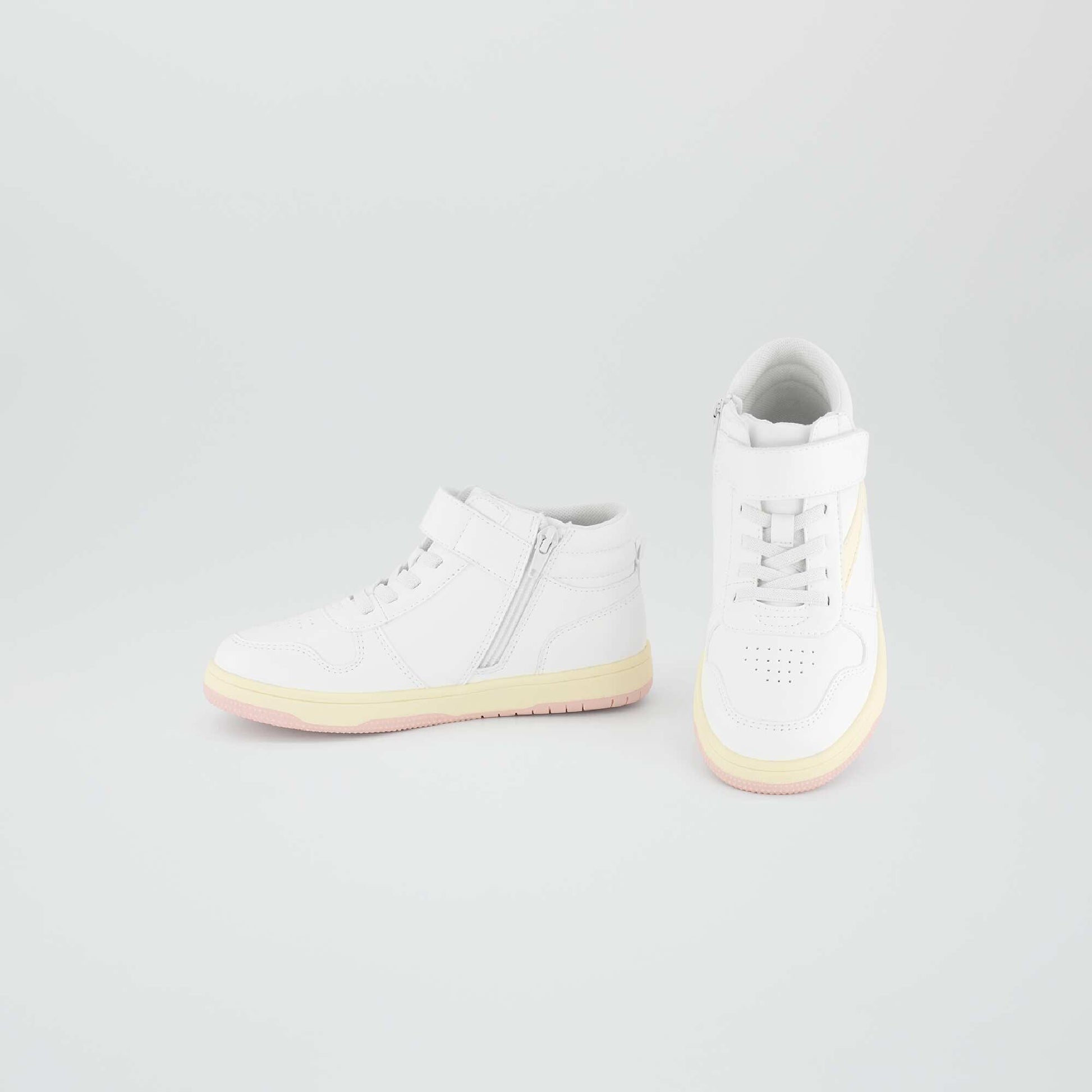 حذاء رياضي بثلاث ألوان عالية WHITE