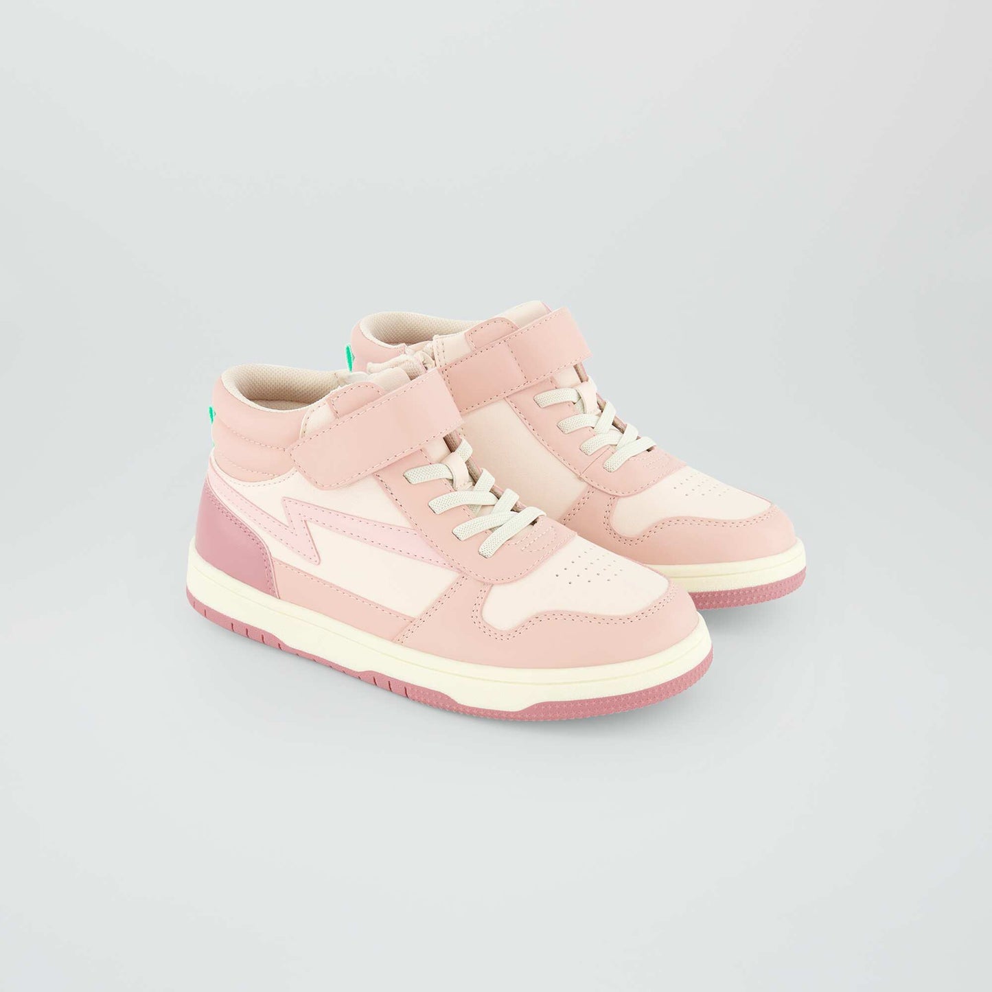 Three-tone high-top trainers PINK