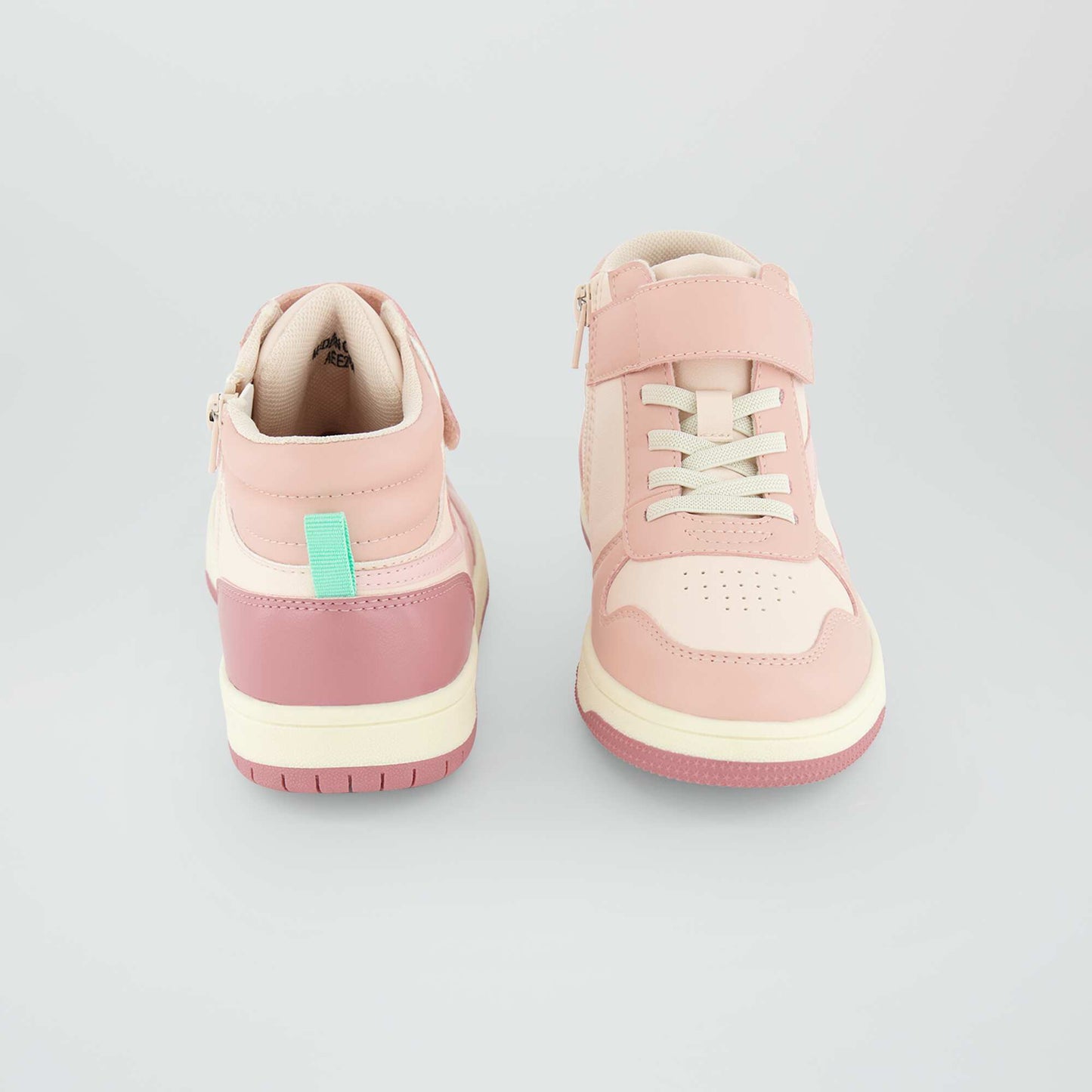 Three-tone high-top trainers PINK