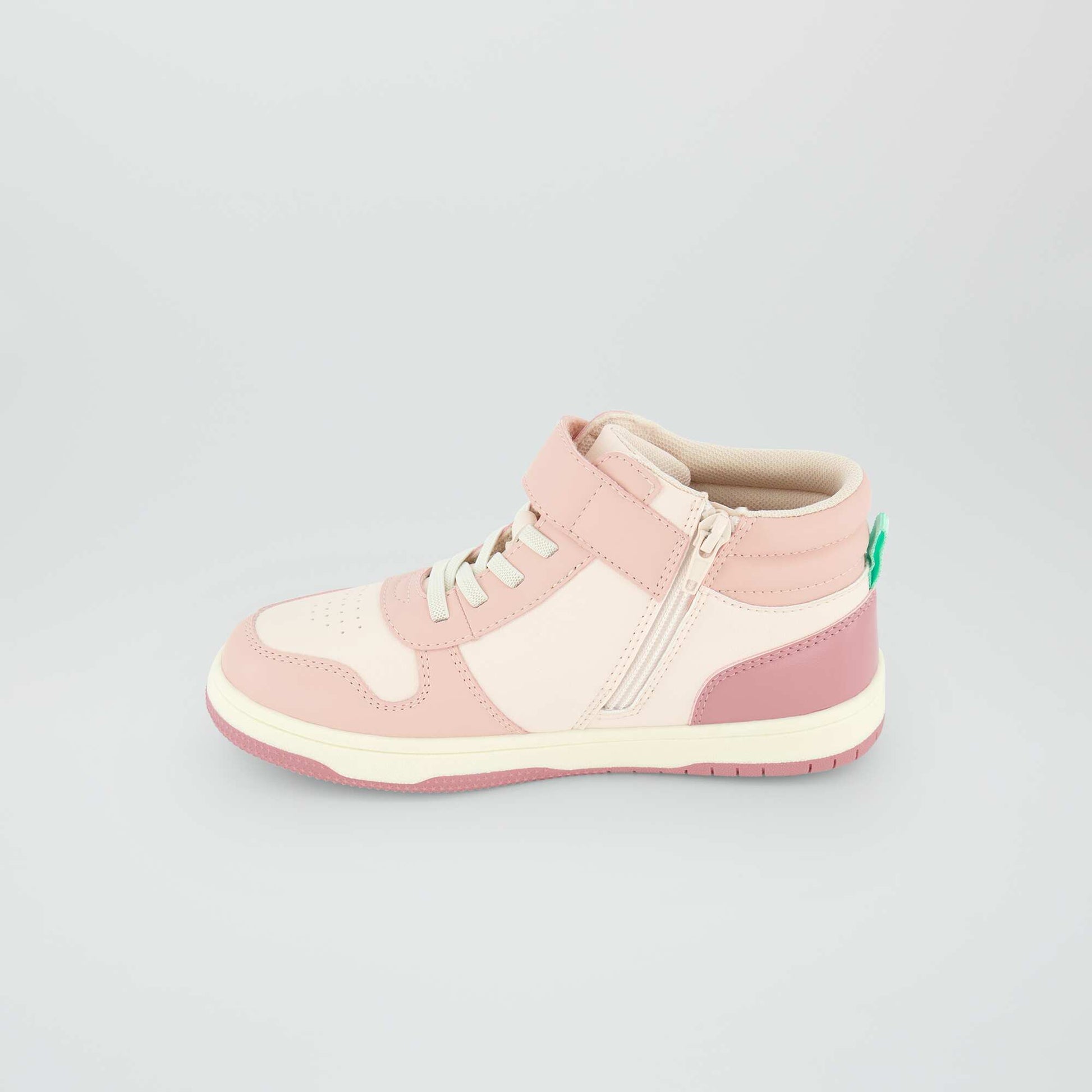 Three-tone high-top trainers PINK