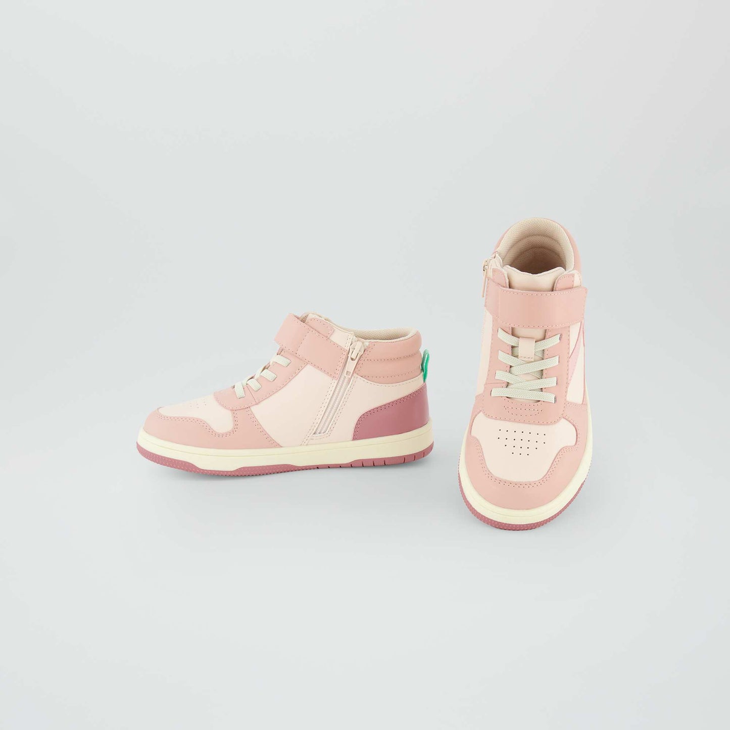 Three-tone high-top trainers PINK
