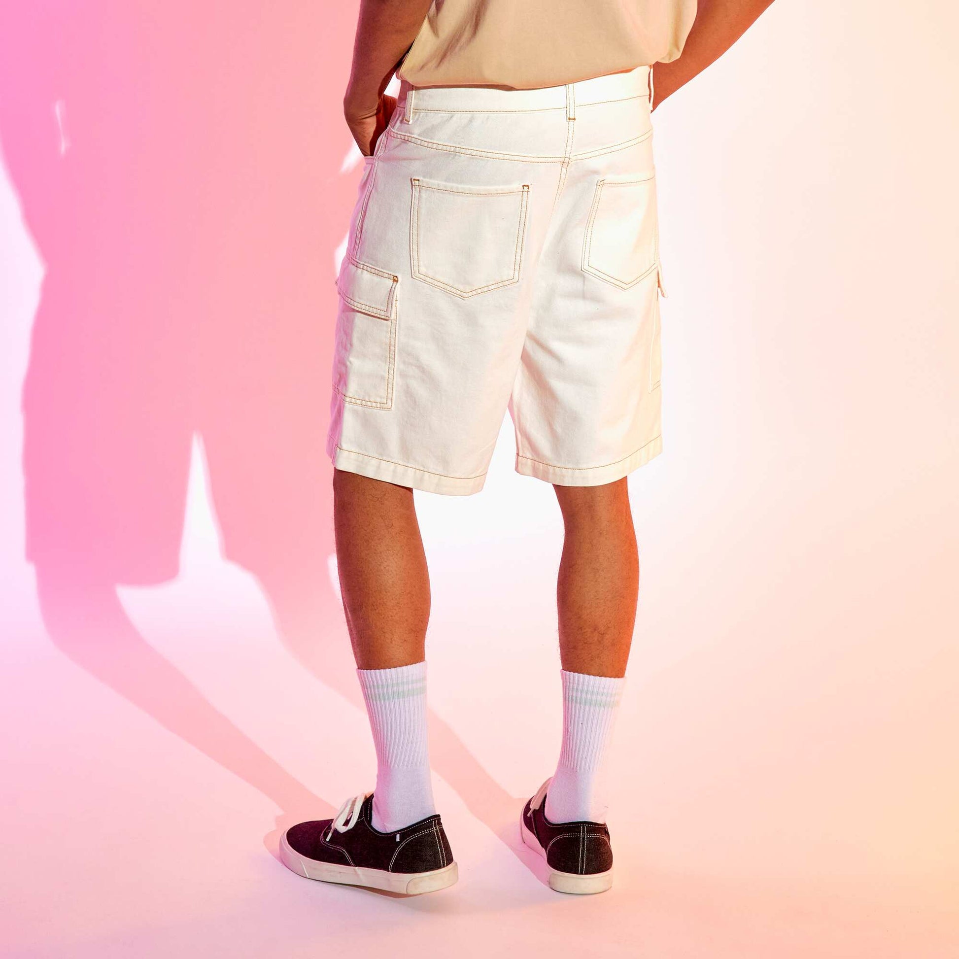 Denim Bermuda shorts BEIGE