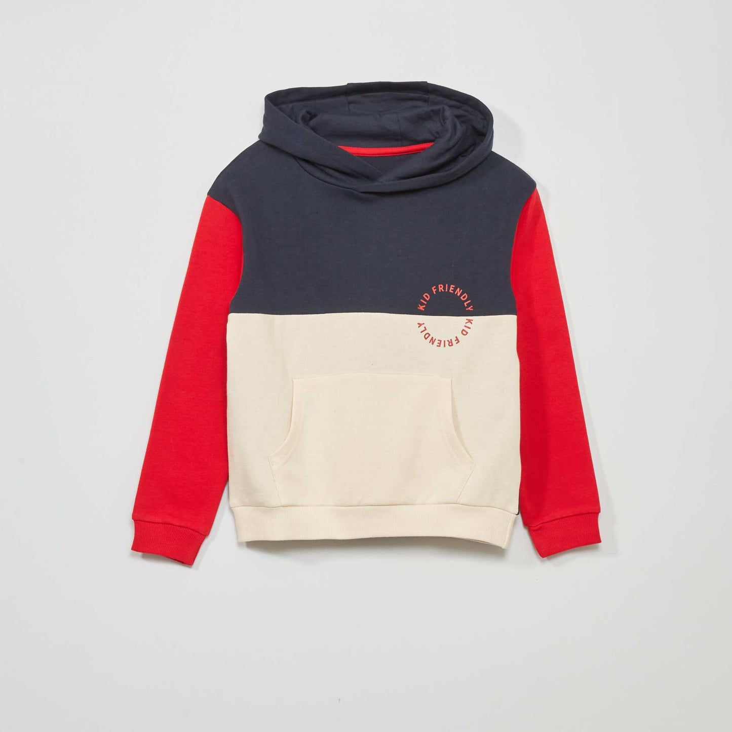 Colourblock hoodie with fancy lettering BLUE