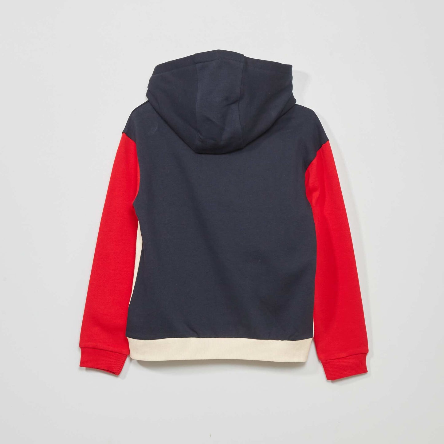 Colourblock hoodie with fancy lettering BLUE