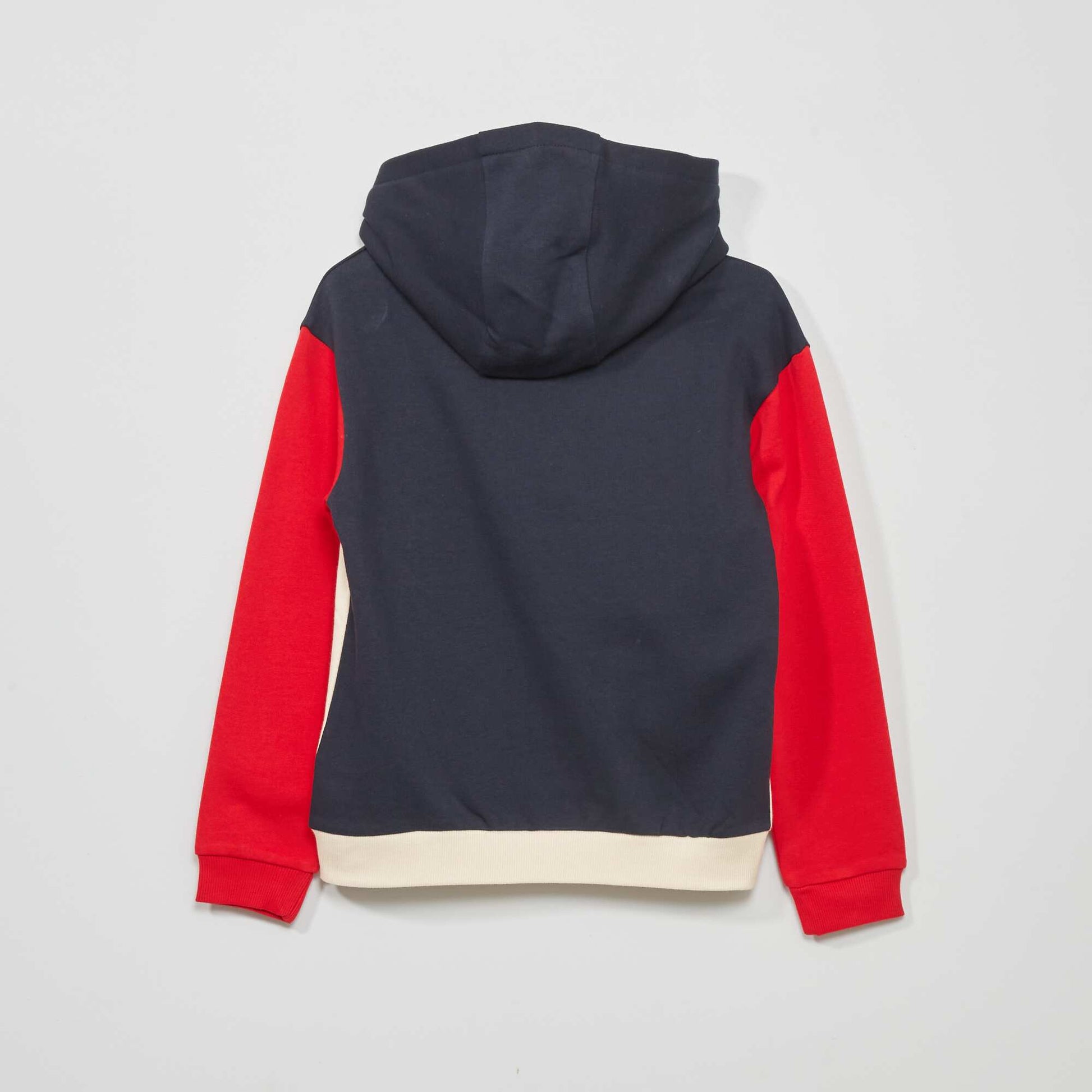 Colourblock hoodie with fancy lettering BLUE