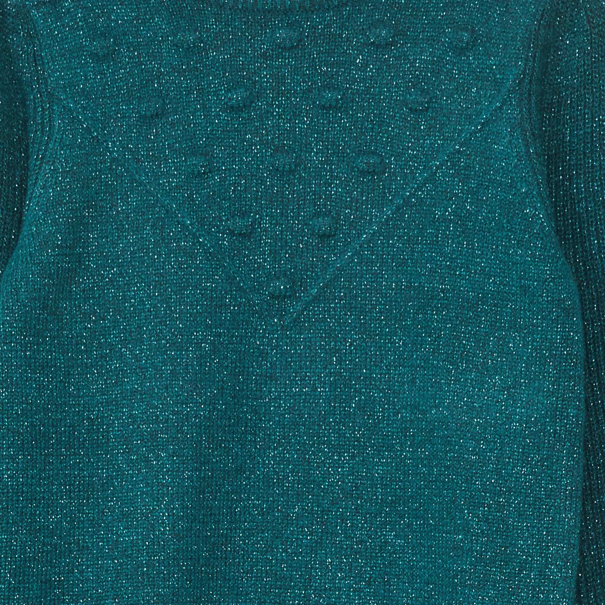 Shimmery knit jumper DEEP GREEN