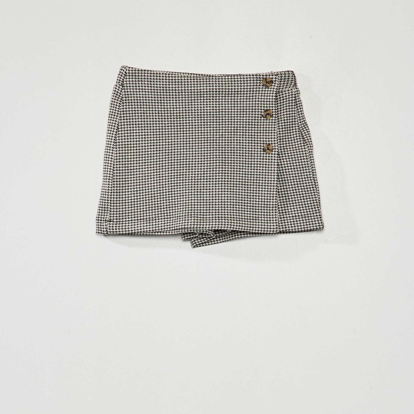 Knit skirt with fancy buttons BLACK