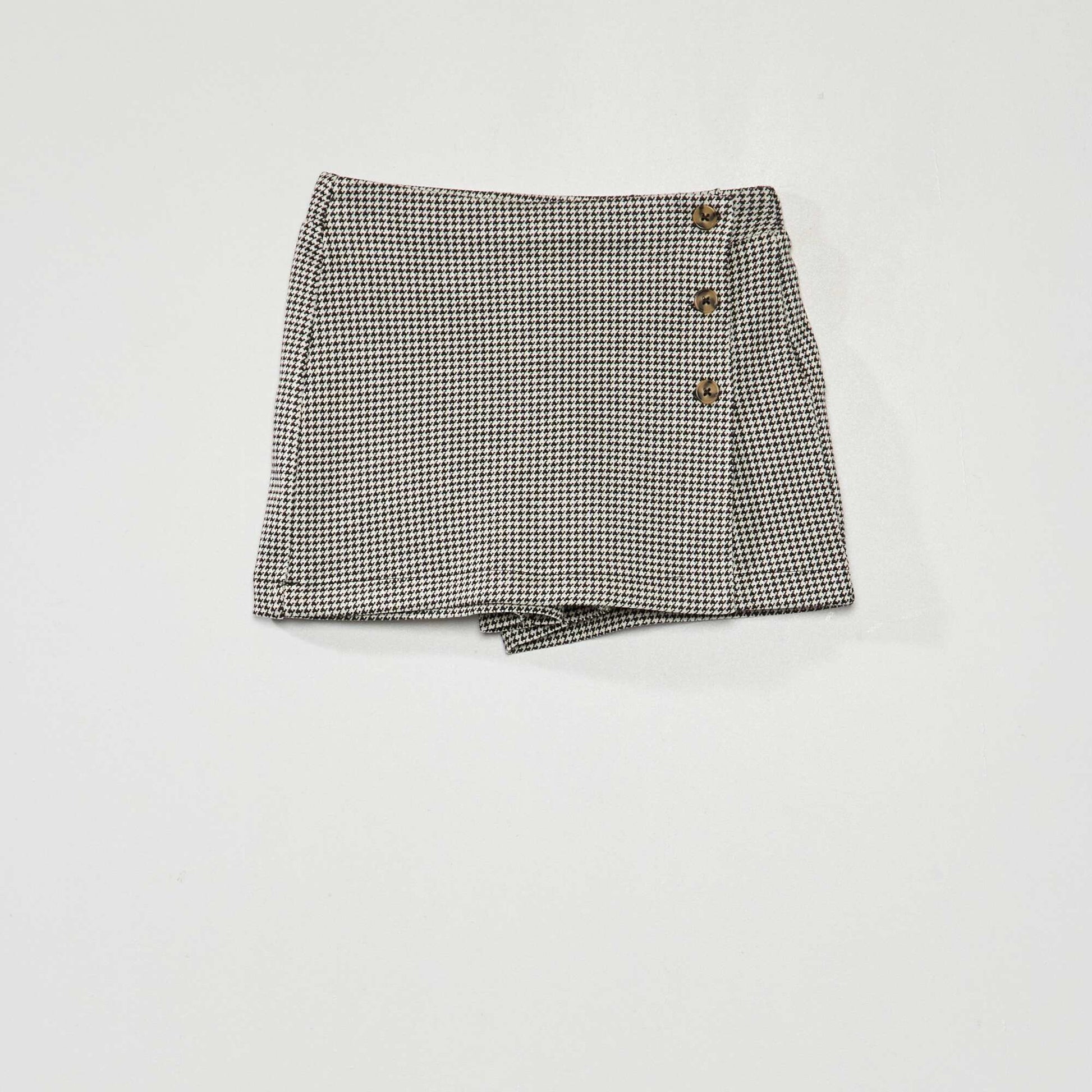 Knit skirt with fancy buttons BLACK