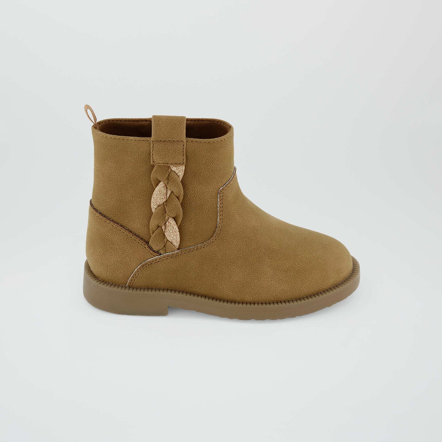 Faux suede mid-calf boots BROWN
