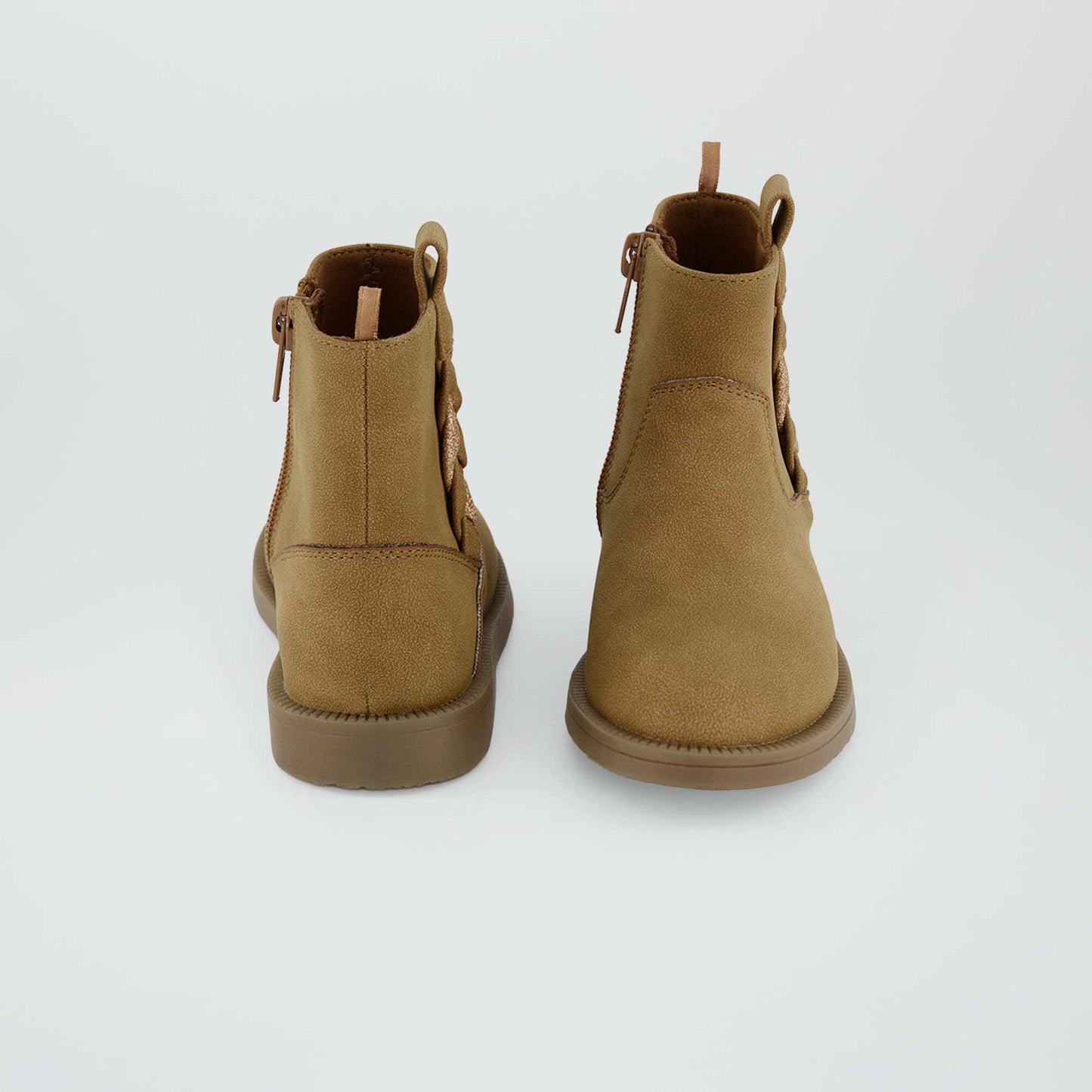 Faux suede mid-calf boots BROWN