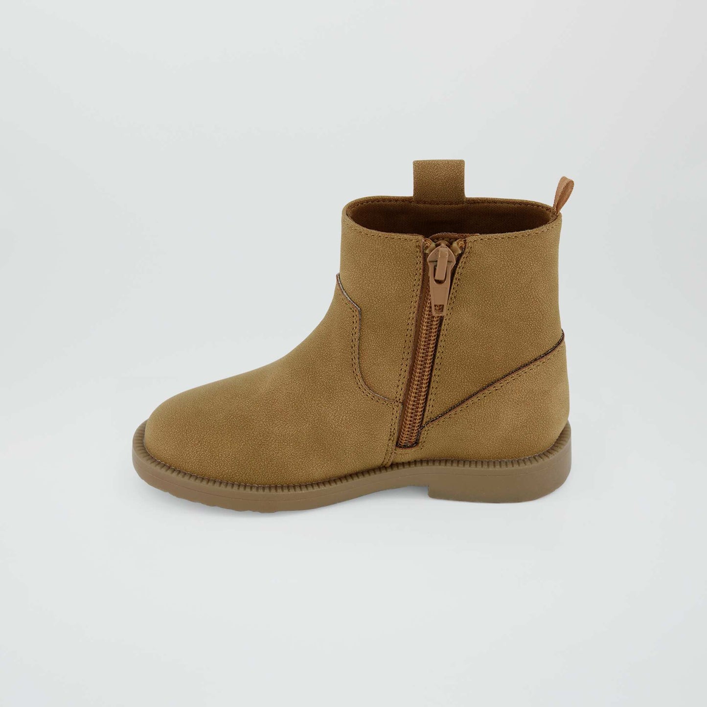 Faux suede mid-calf boots BROWN