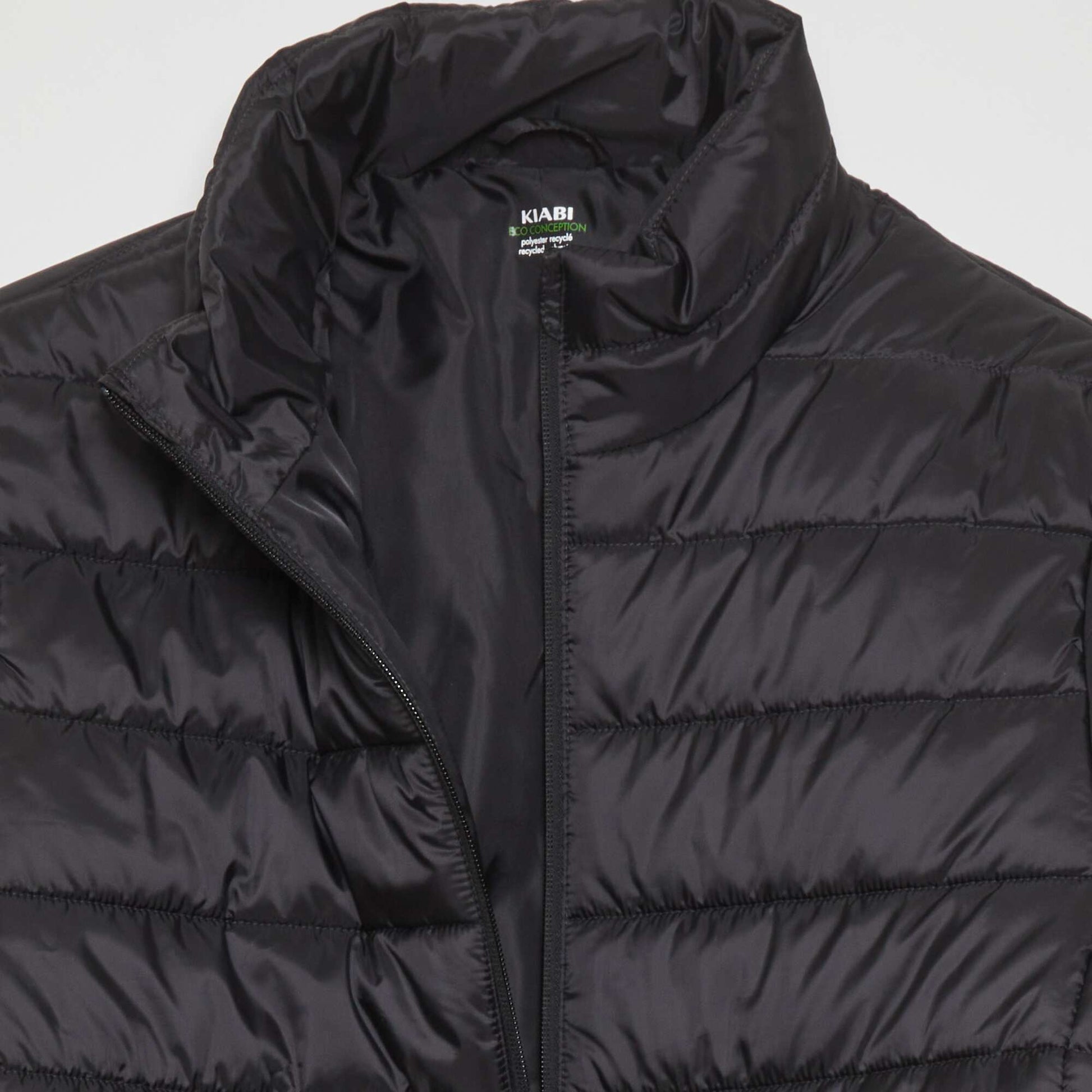 Padded jacket made from recycled bottles BLACK